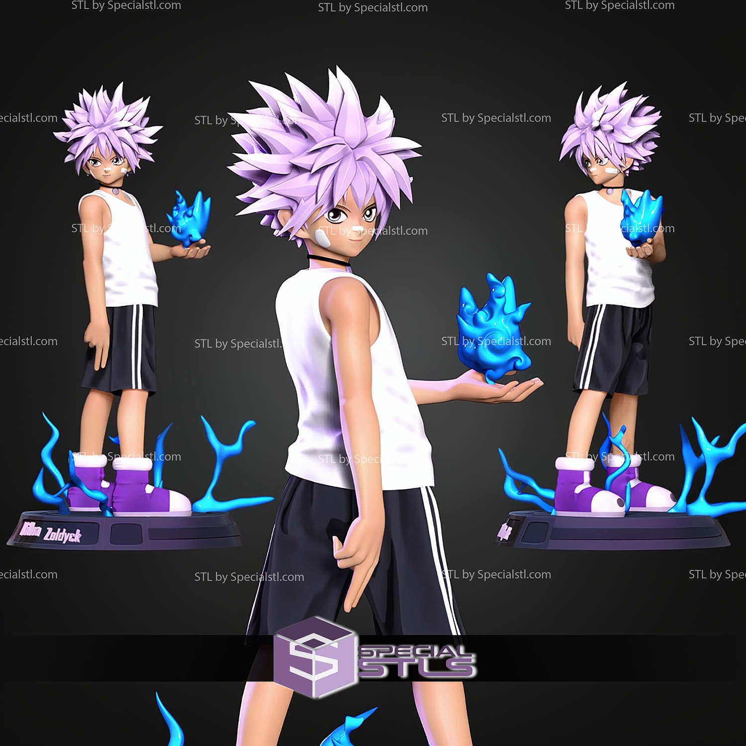 Killua Zoldyck 250mm STL Files 3D Model — view 3
