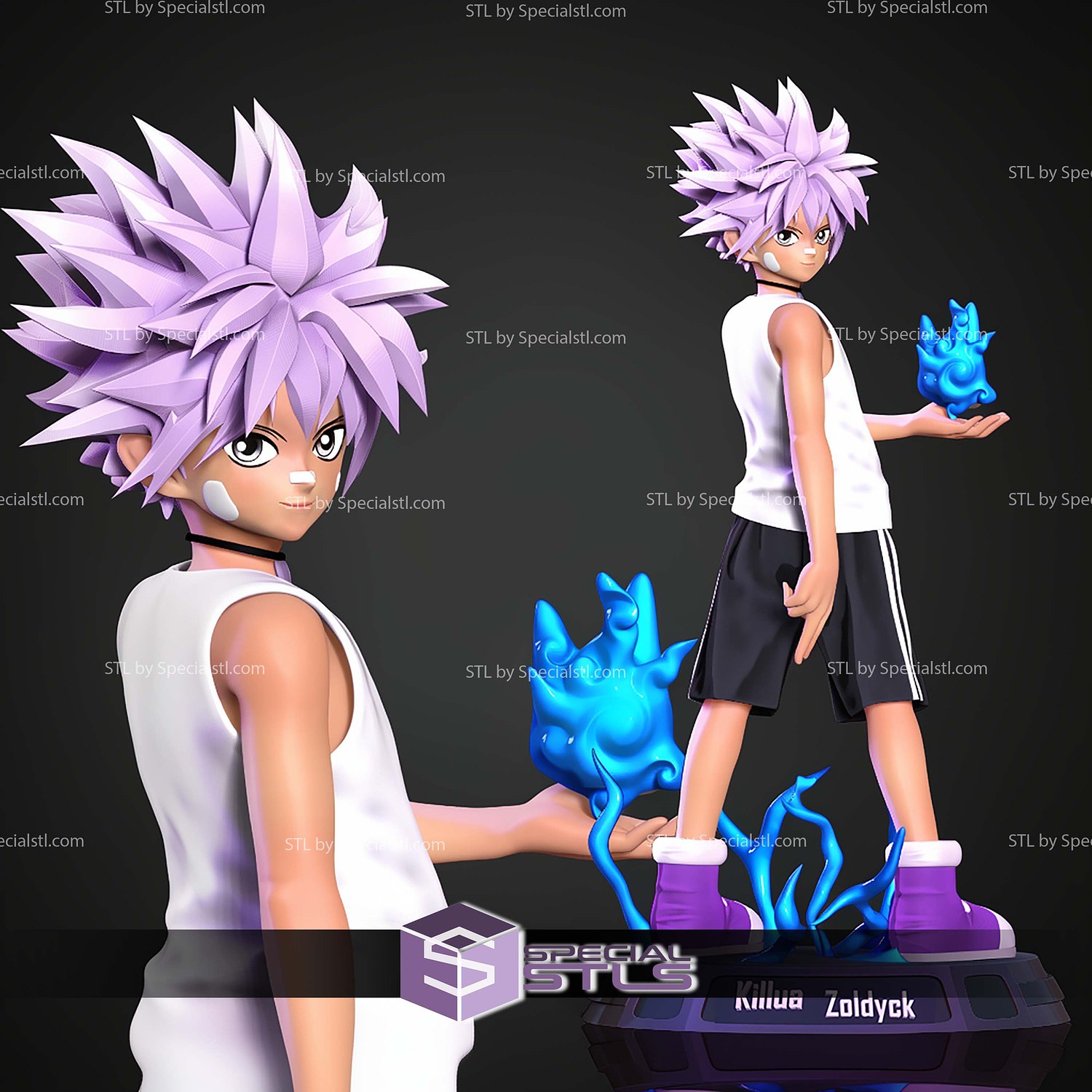 Killua Zoldyck 250mm STL Files 3D Model — view 4