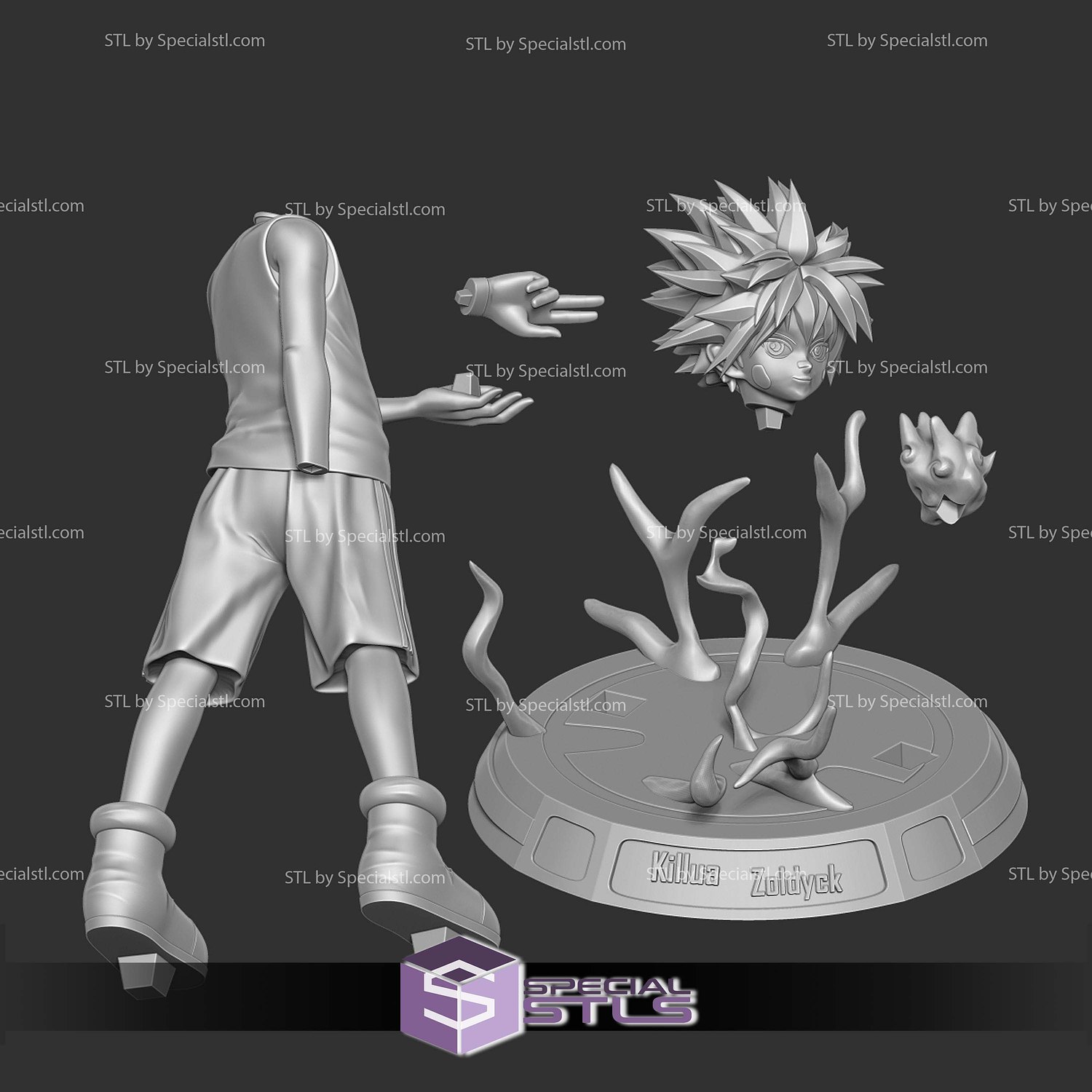 Killua Zoldyck 250mm STL Files 3D Model — view 5