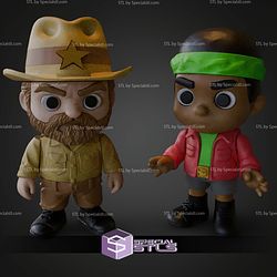 Super Basic STL Hopper and Lucas Stranger Thing Multipart 3D Model