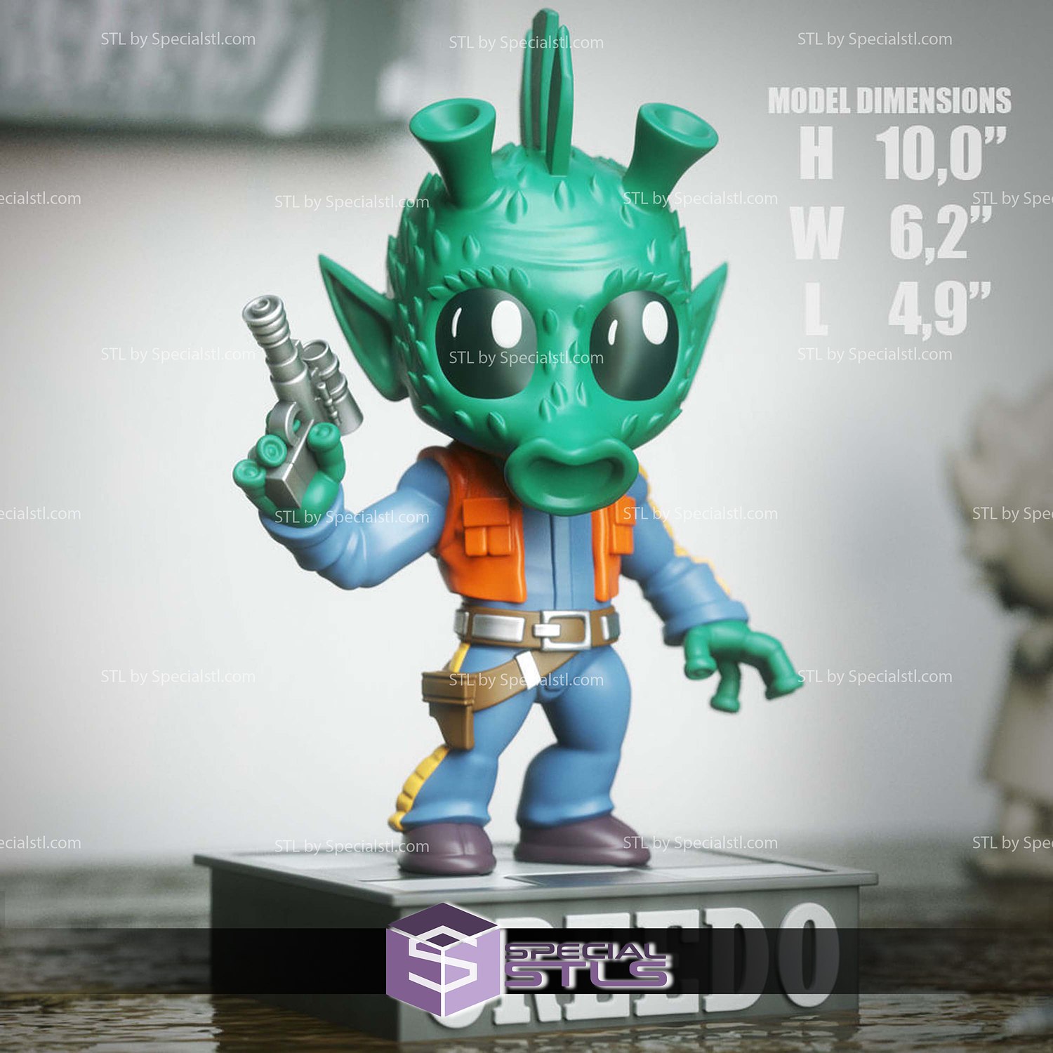 Chibi STL Collection - Greedo Starwars Sculpture 3D Model — view 2