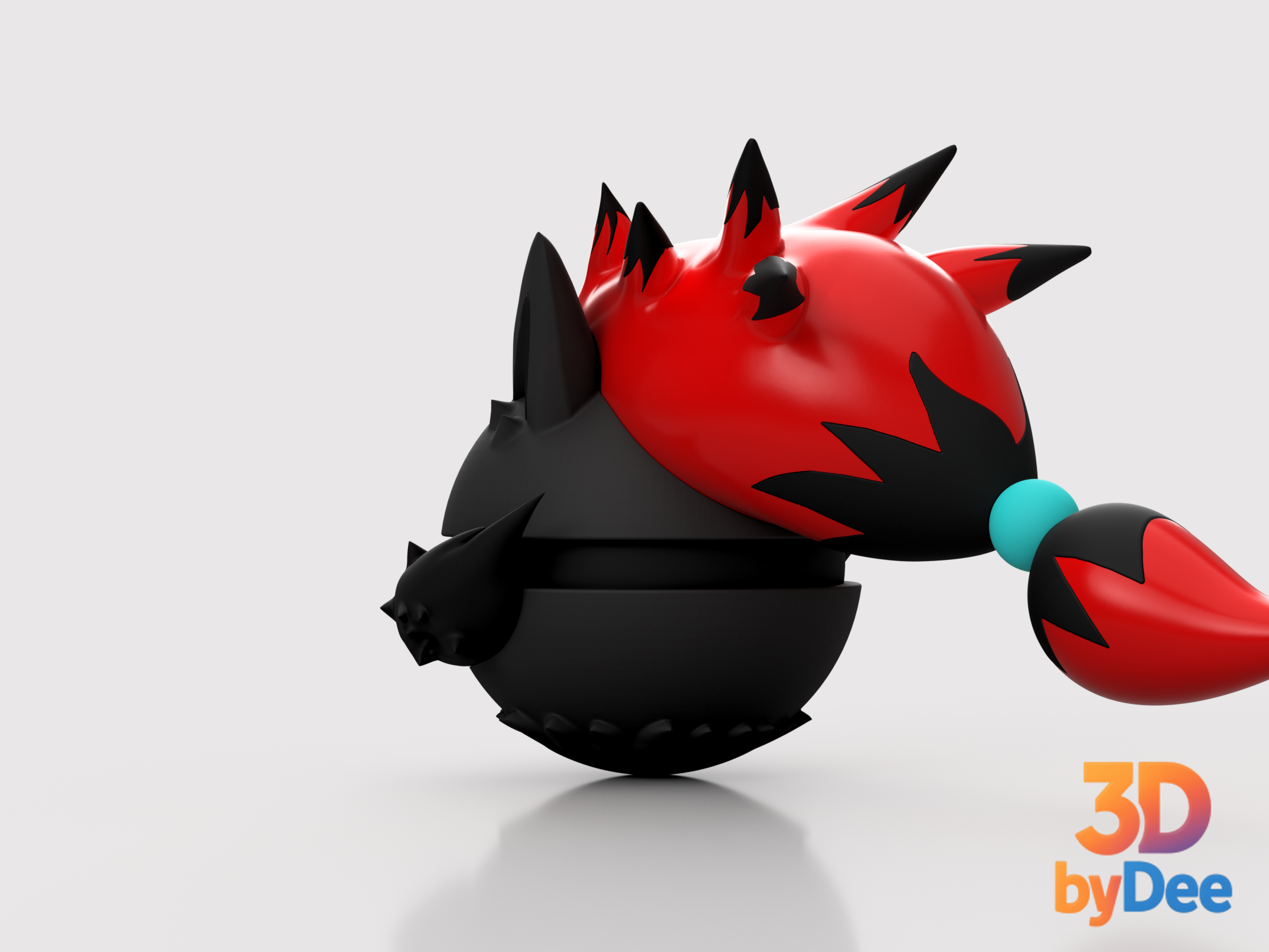 Zoroark Pokeball 3D 3MF Model — view 3
