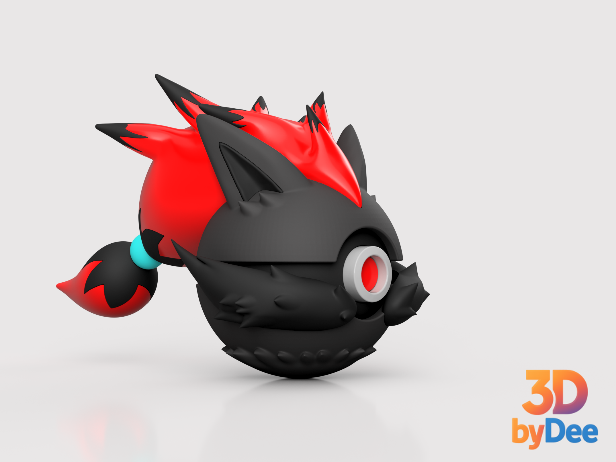 Zoroark Pokeball 3D 3MF Model — view 5