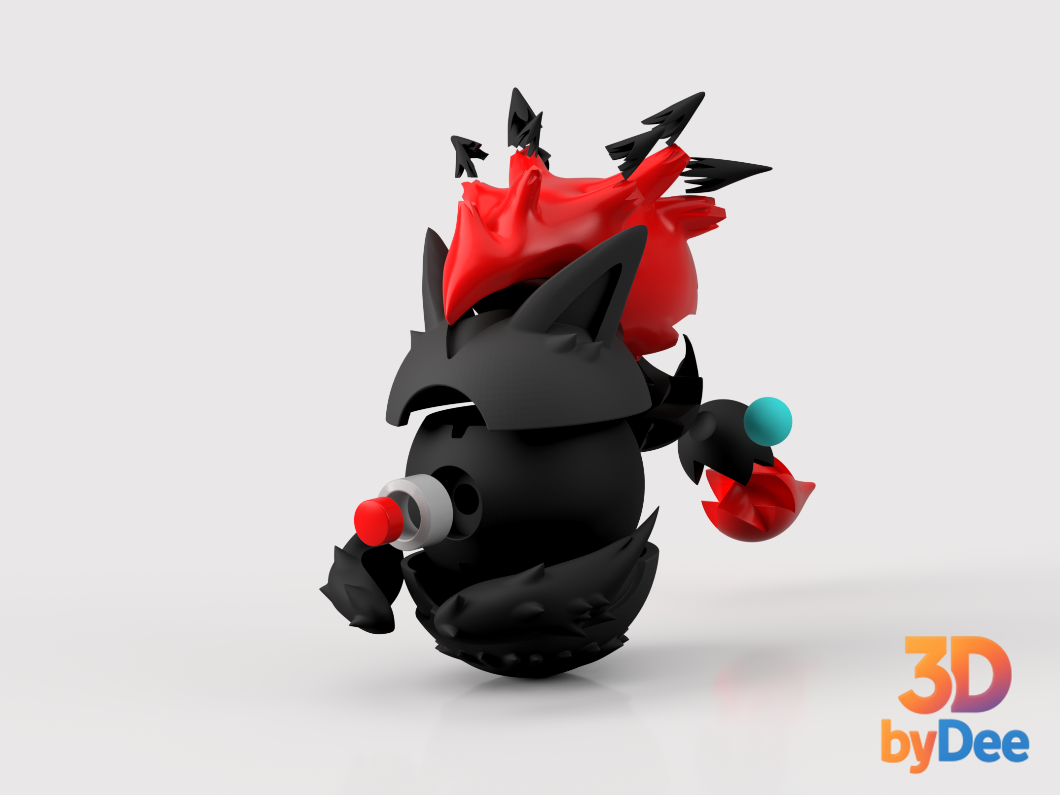 Zoroark Pokeball 3D 3MF Model — view 6
