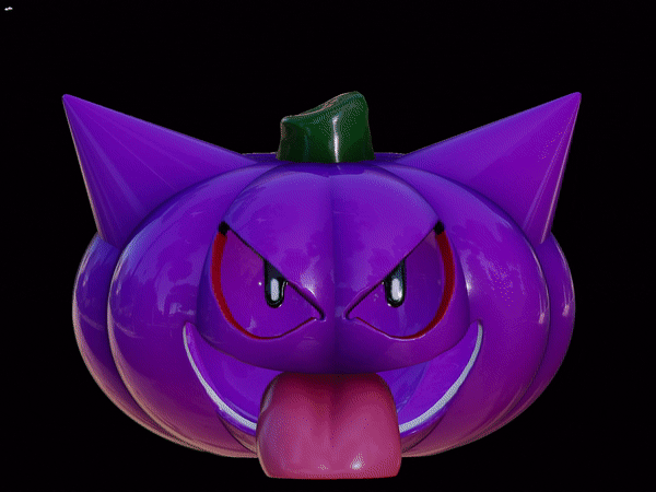 Gengar pumpkin 3D STL Model