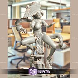 Mai Shiranui Action Pose With Fan STL Printer Files 3D Model