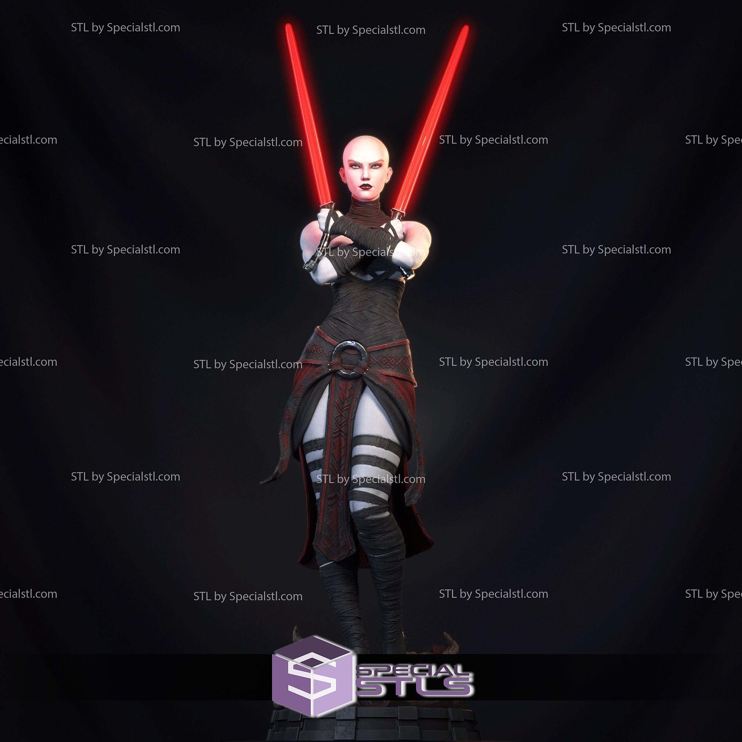 Asajj Ventress 2 Saber Sword STL Files 3D Model — view 2
