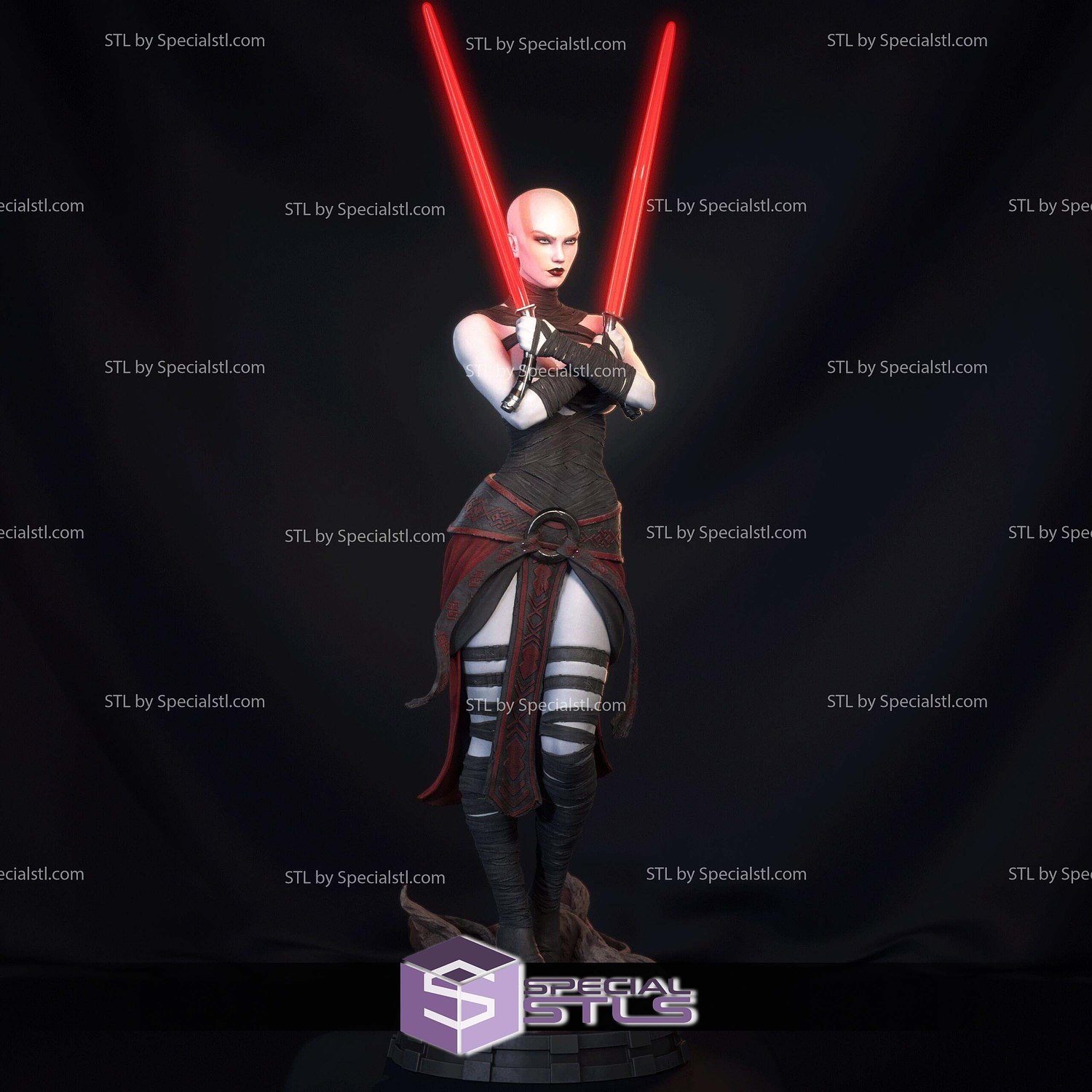 Asajj Ventress 2 Saber Sword STL Files 3D Model — view 3