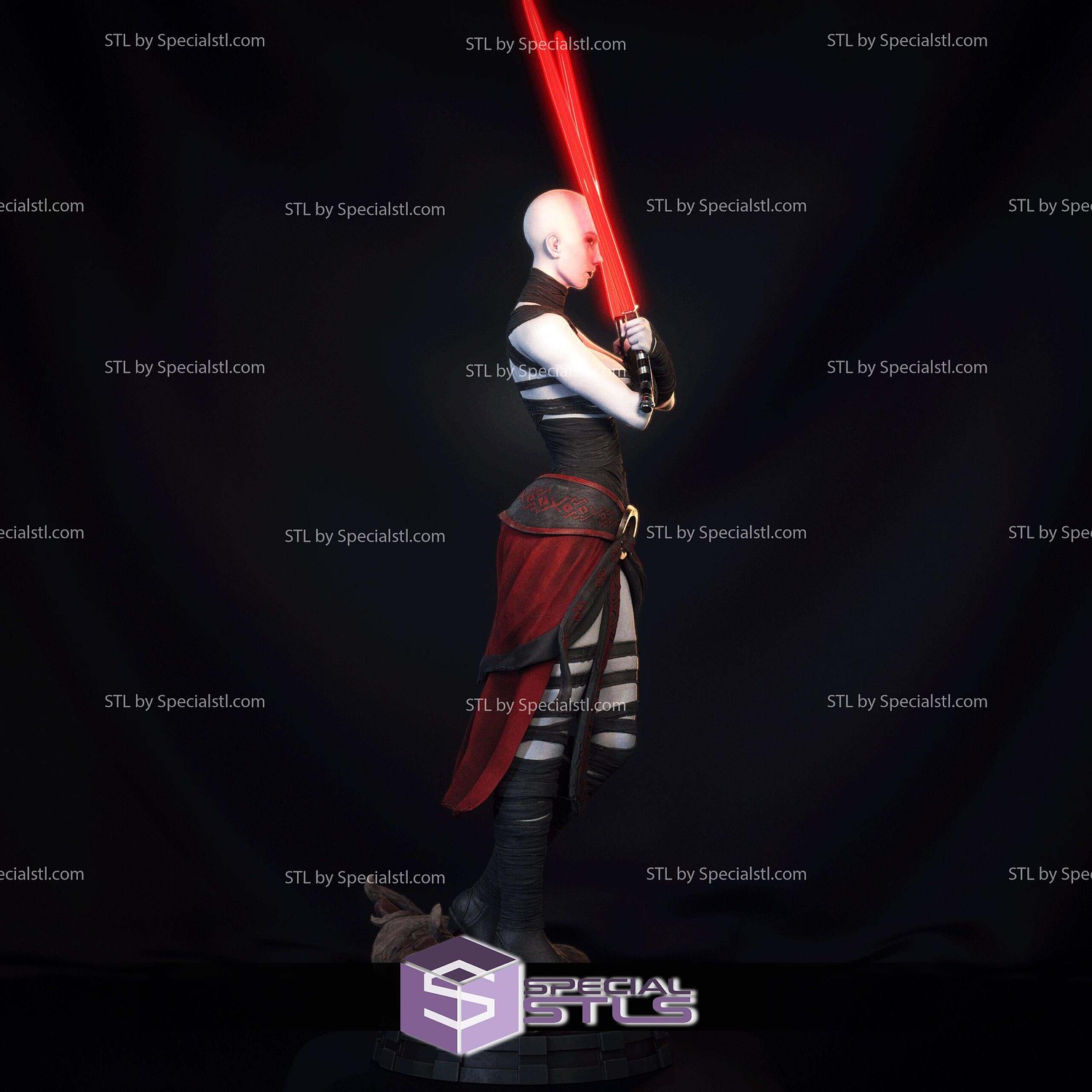 Asajj Ventress 2 Saber Sword STL Files 3D Model — view 4