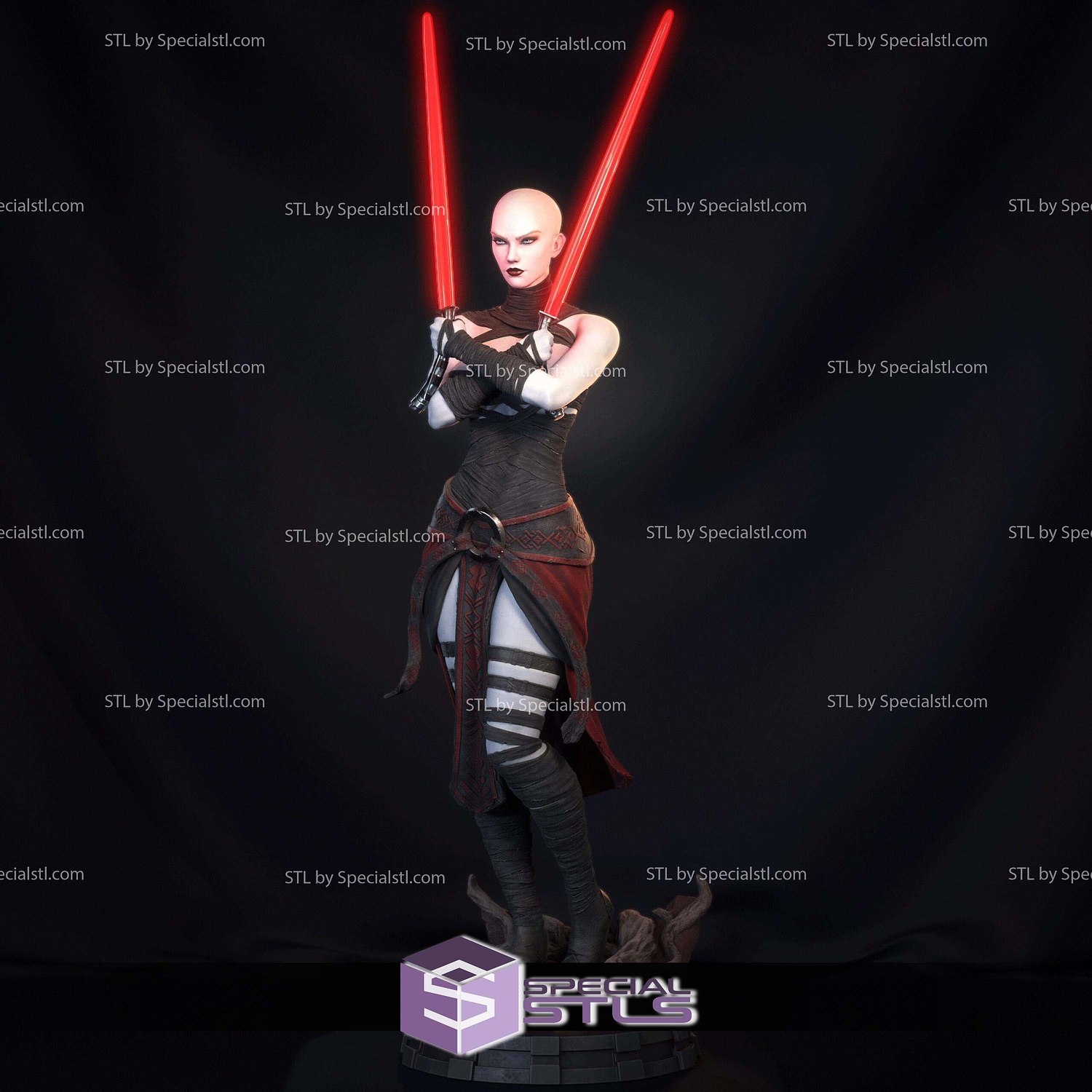 Asajj Ventress 2 Saber Sword STL Files 3D Model — view 7