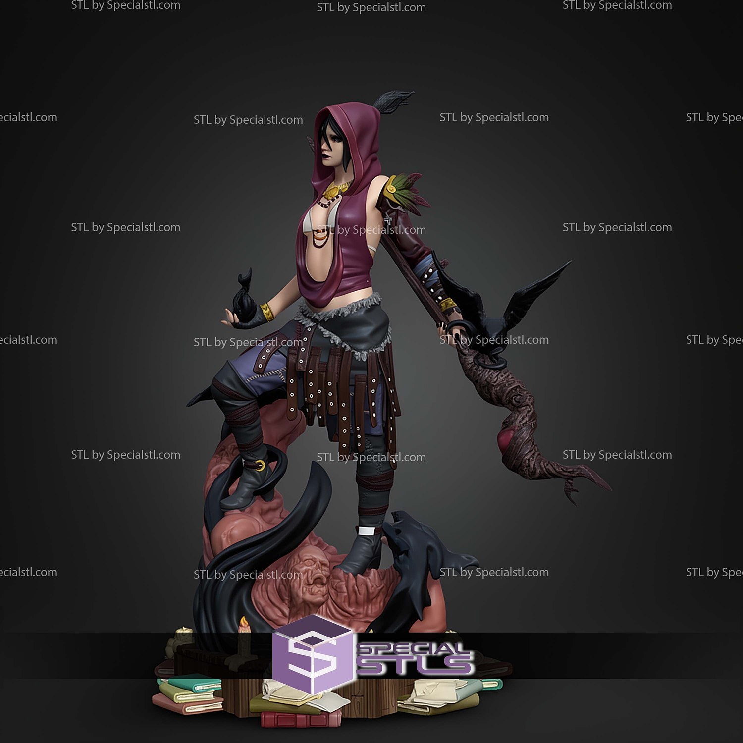 Morrigan Dragon Age 217mm STL Files 3D Model — view 2
