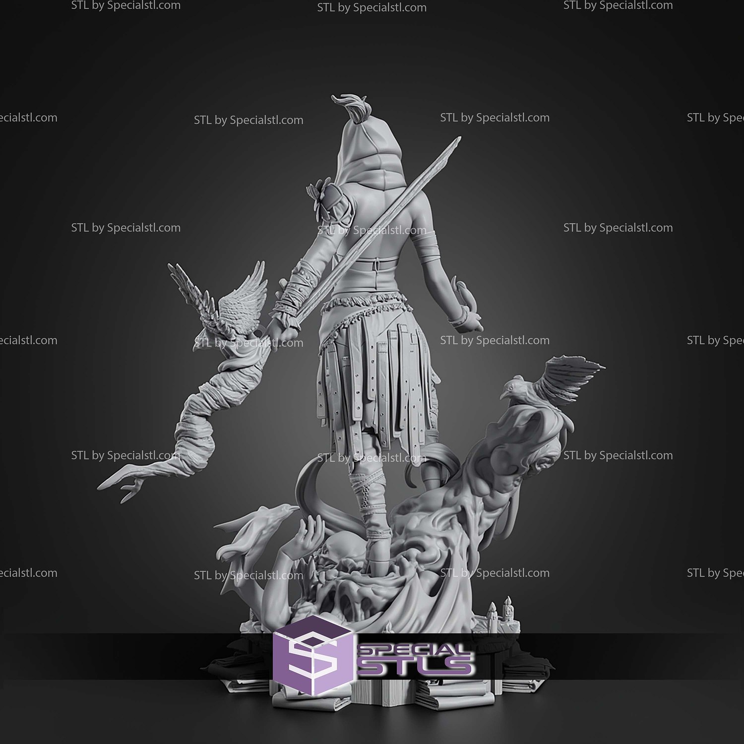 Morrigan Dragon Age 217mm STL Files 3D Model — view 8