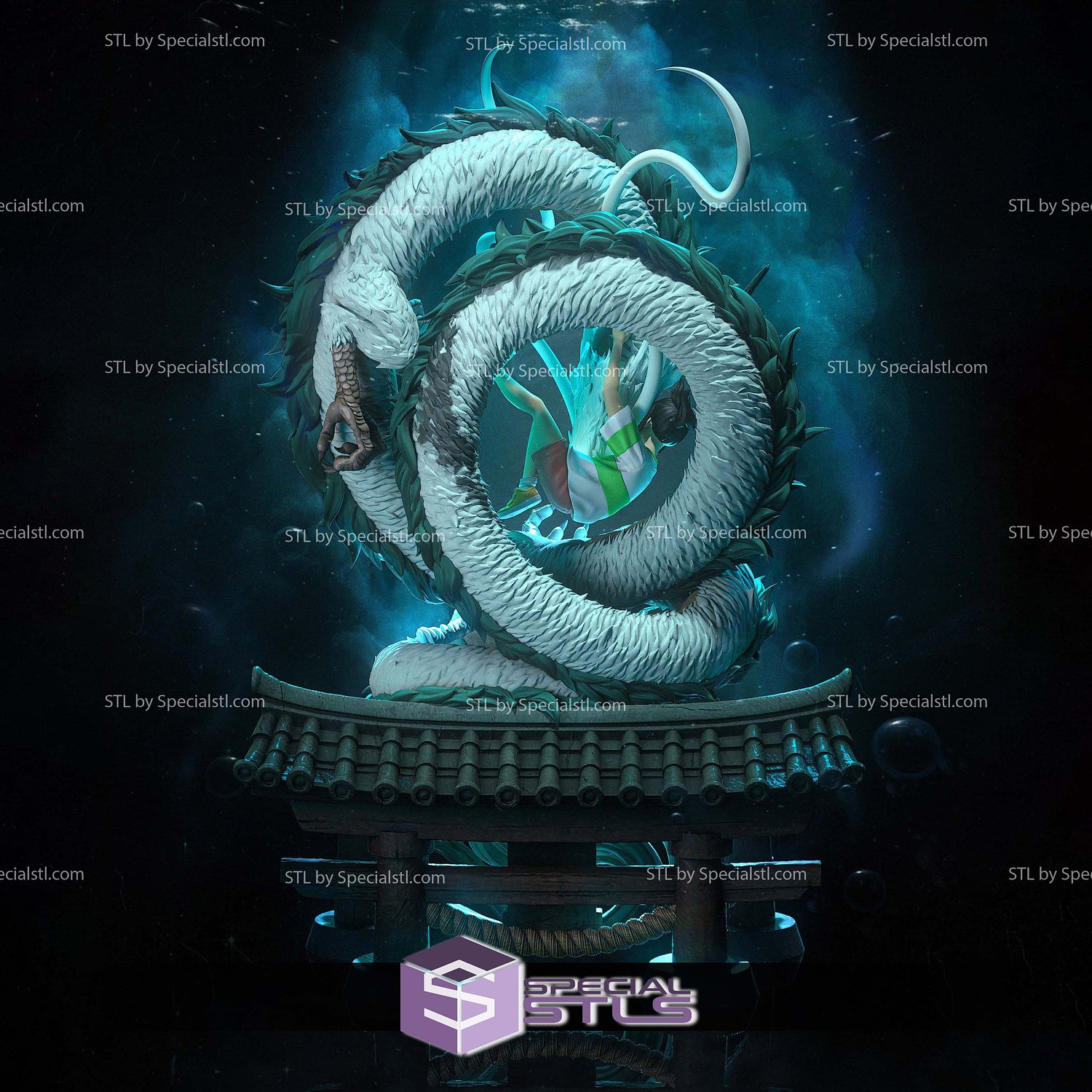 Chihiro and Haku Spirited Away 500mm 3D Printer Files STL Model — view 5