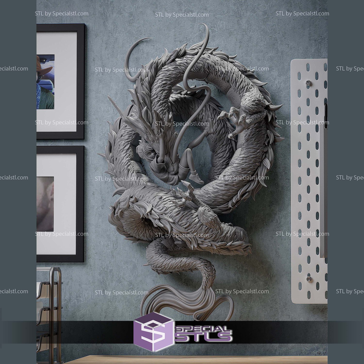 Chihiro and Haku Spirited Away 500mm 3D Printer Files STL Model — view 6