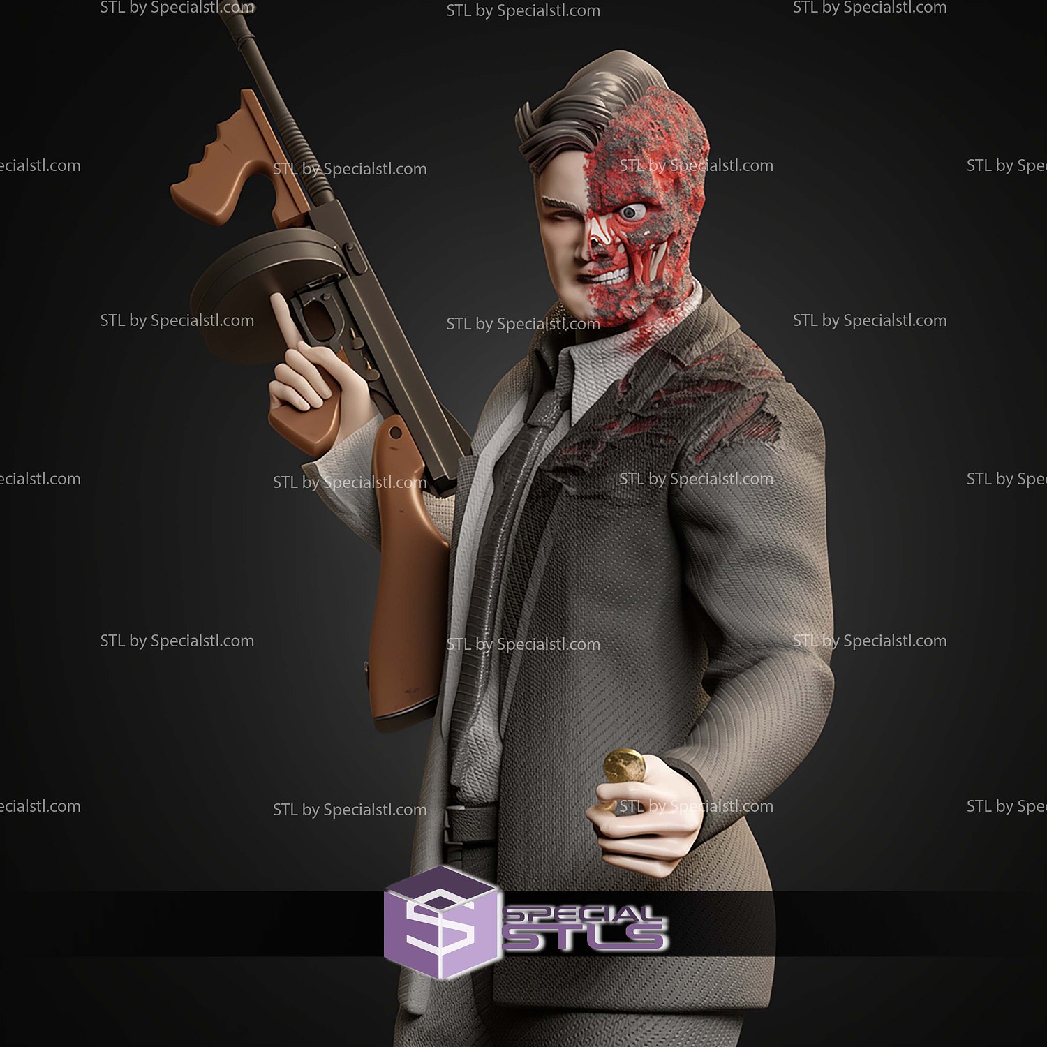 Two Face DC 1-6 STL Files 3D Model — view 3