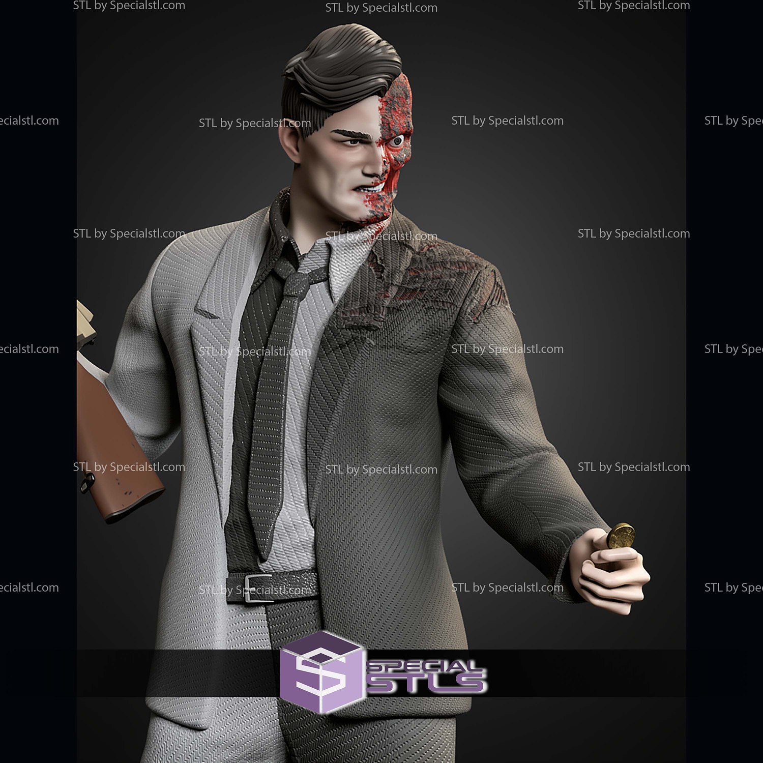 Two Face DC 1-6 STL Files 3D Model — view 4