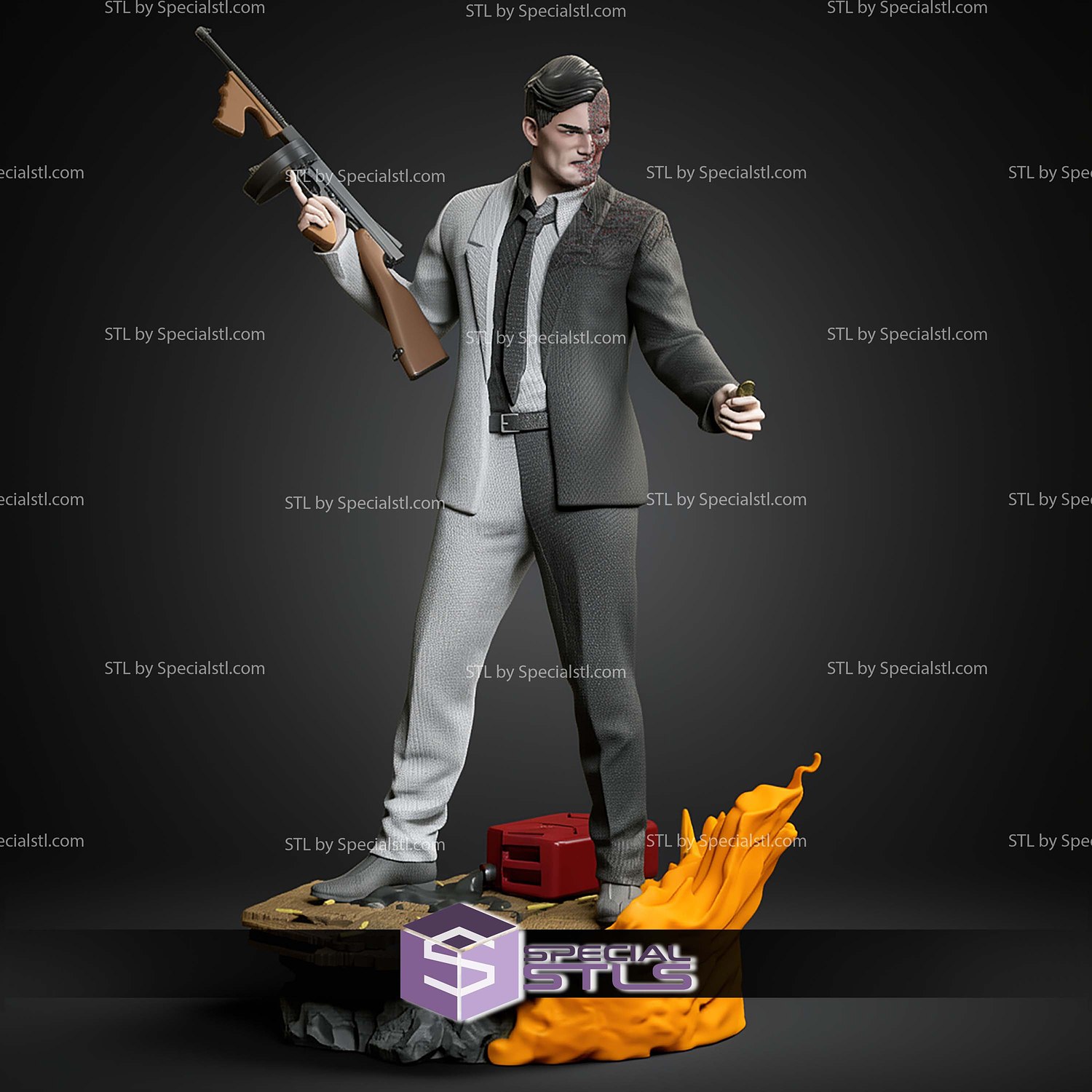 Two Face DC 1-6 STL Files 3D Model — view 5
