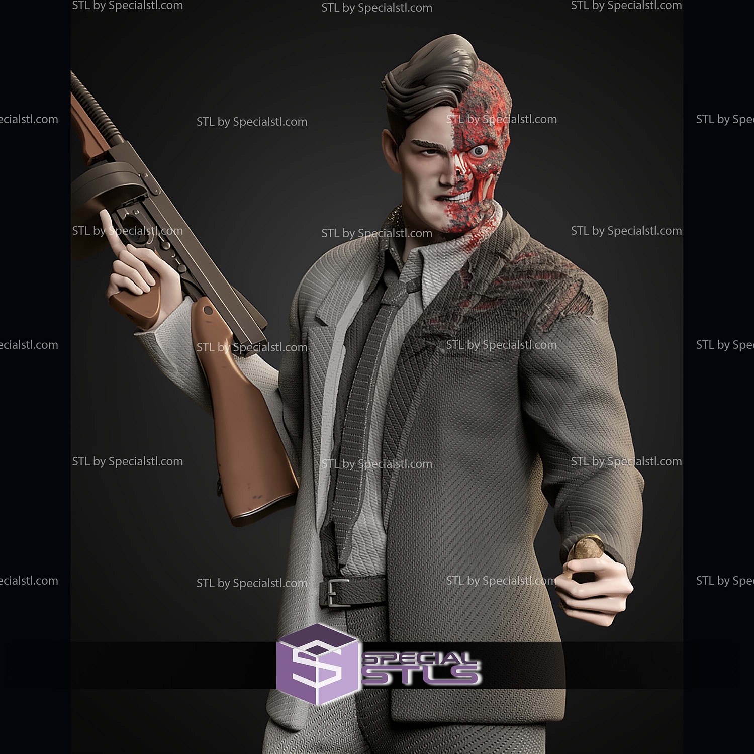 Two Face DC 1-6 STL Files 3D Model — view 7