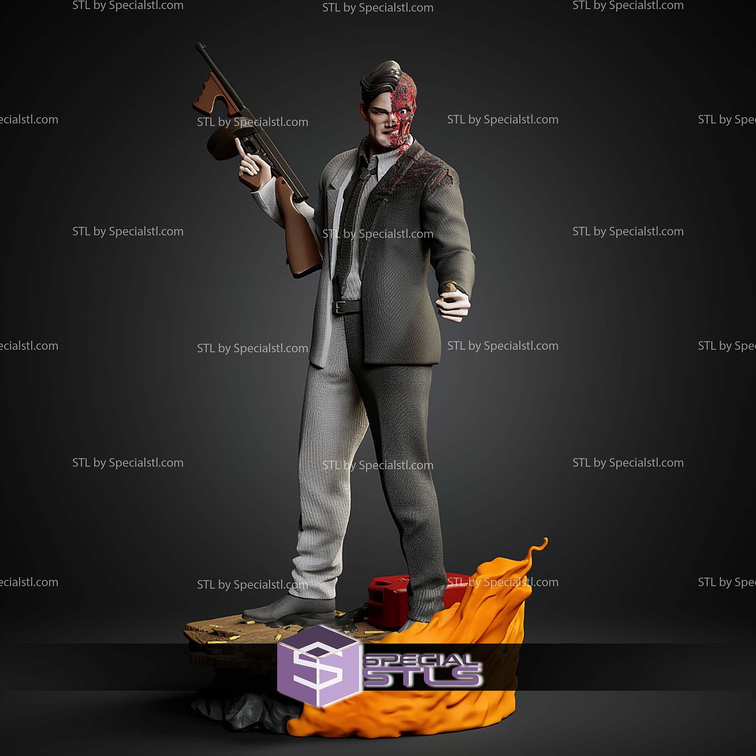 Two Face DC 1-6 STL Files 3D Model — view 8