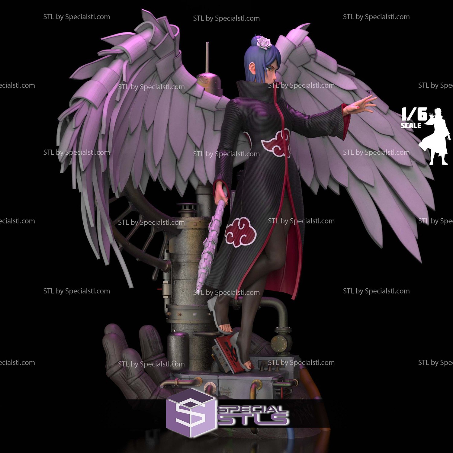 Konan Wings Naruto 3D Print Files STL Model — view 2
