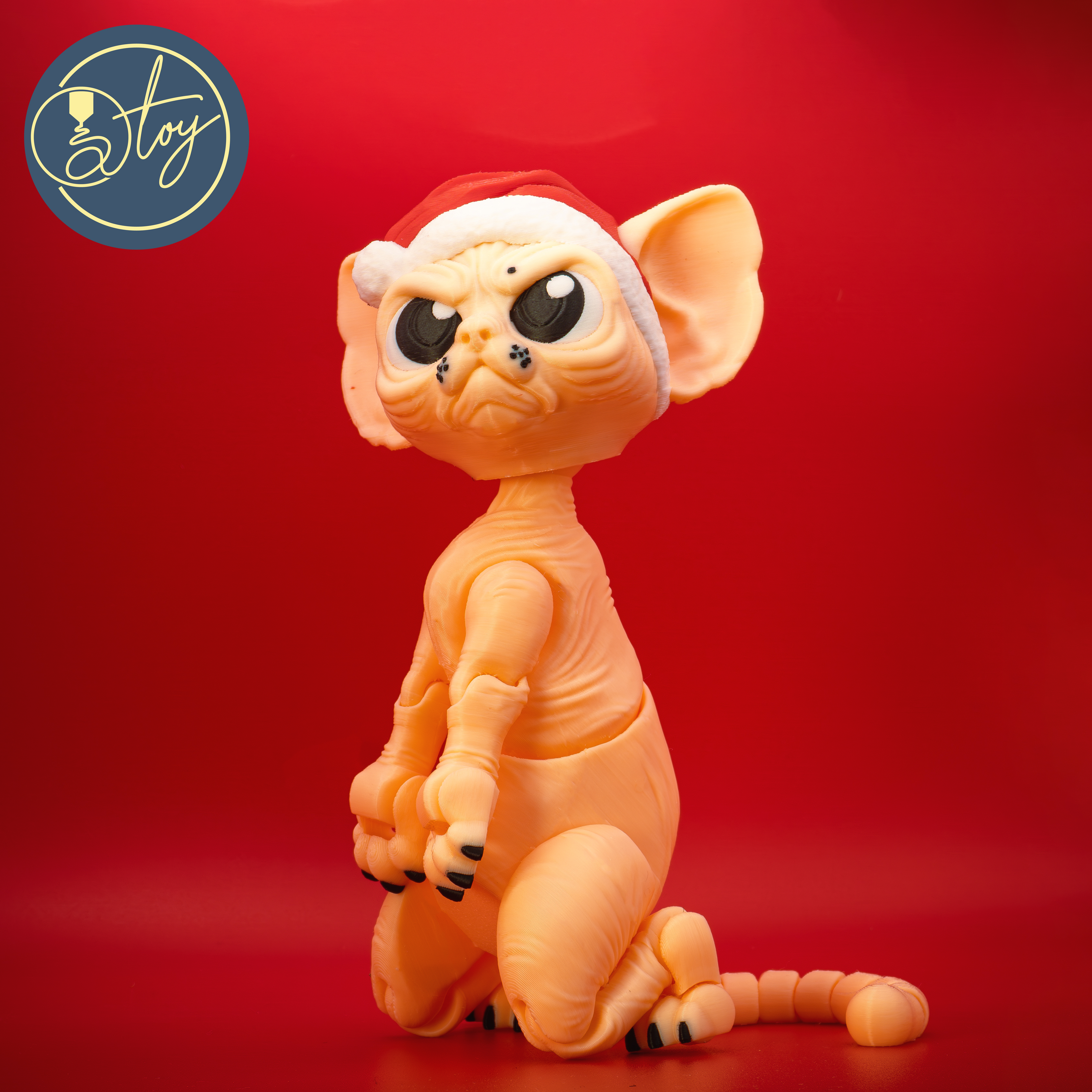 Larry the Sphynx ChristmasHat 3D 3MF Model