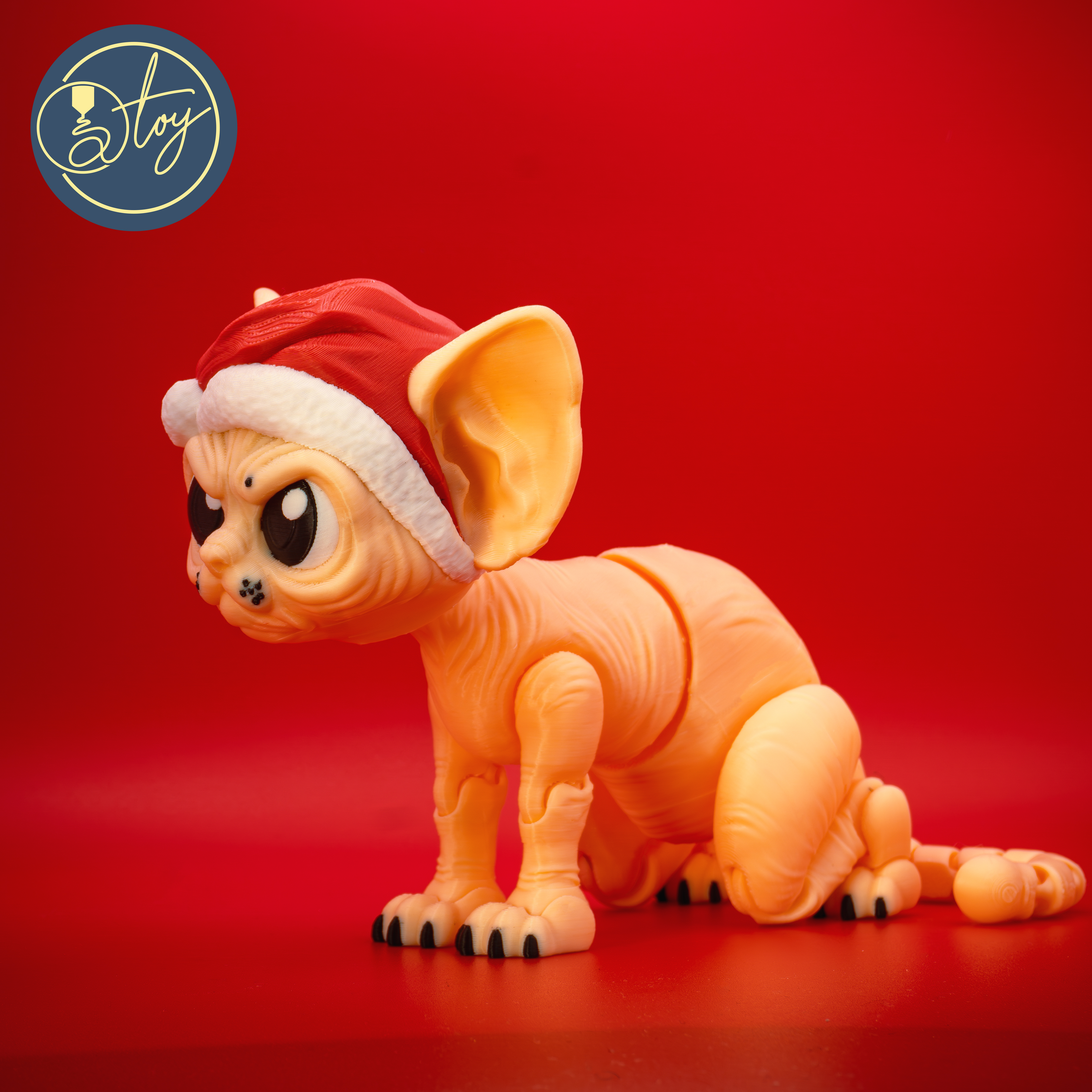 Larry the Sphynx ChristmasHat 3D 3MF Model — view 3