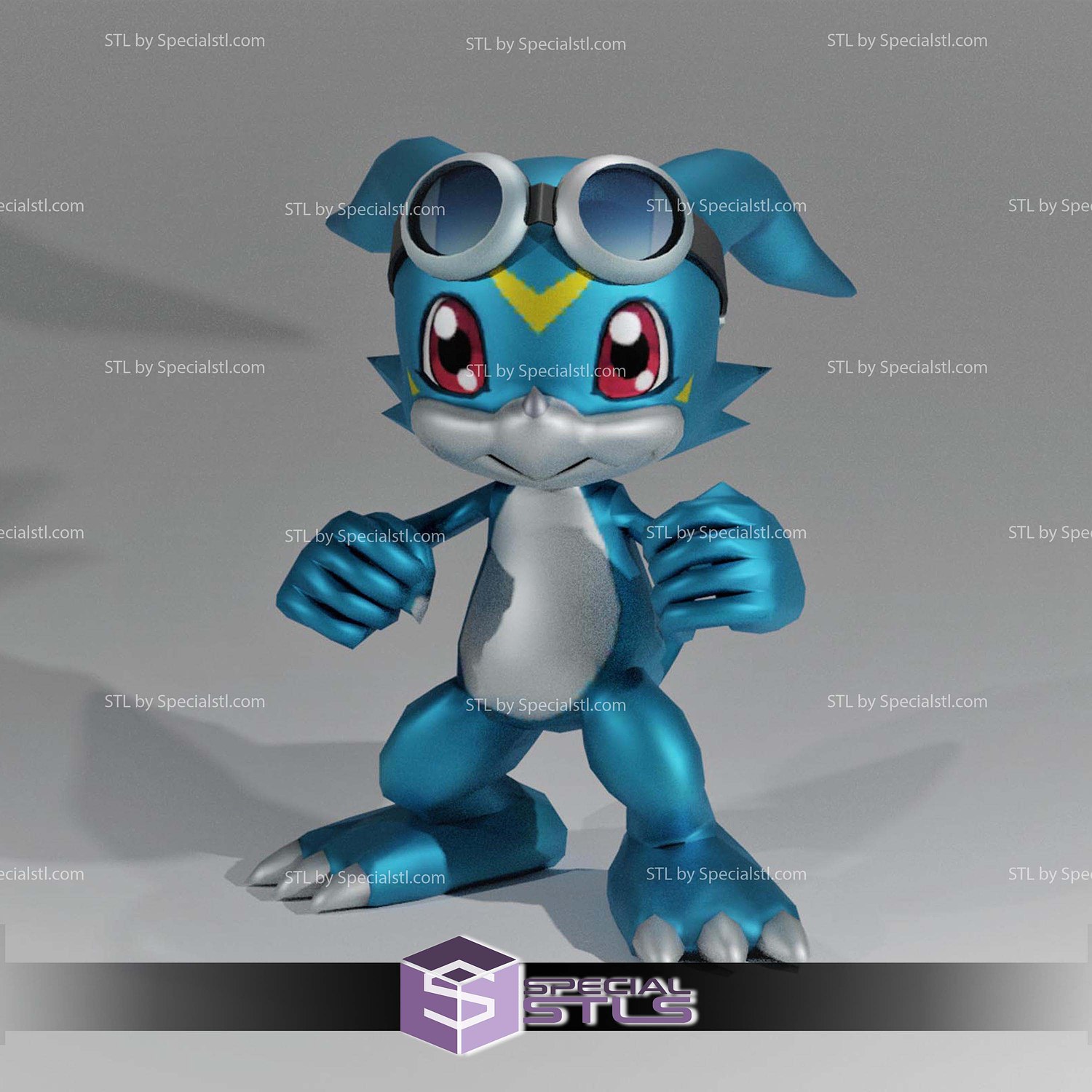Super Basic STL Files Veemon Davis 3D Model — view 2