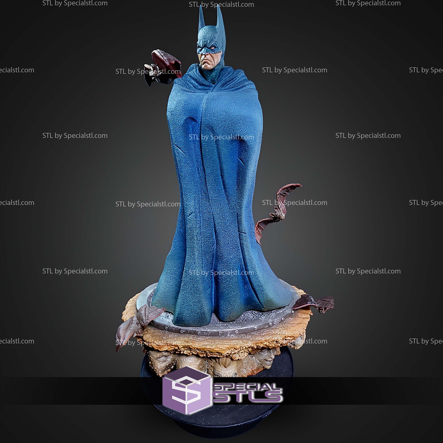 The Dark Knight In Cloak STL Files 3D Model — view 2