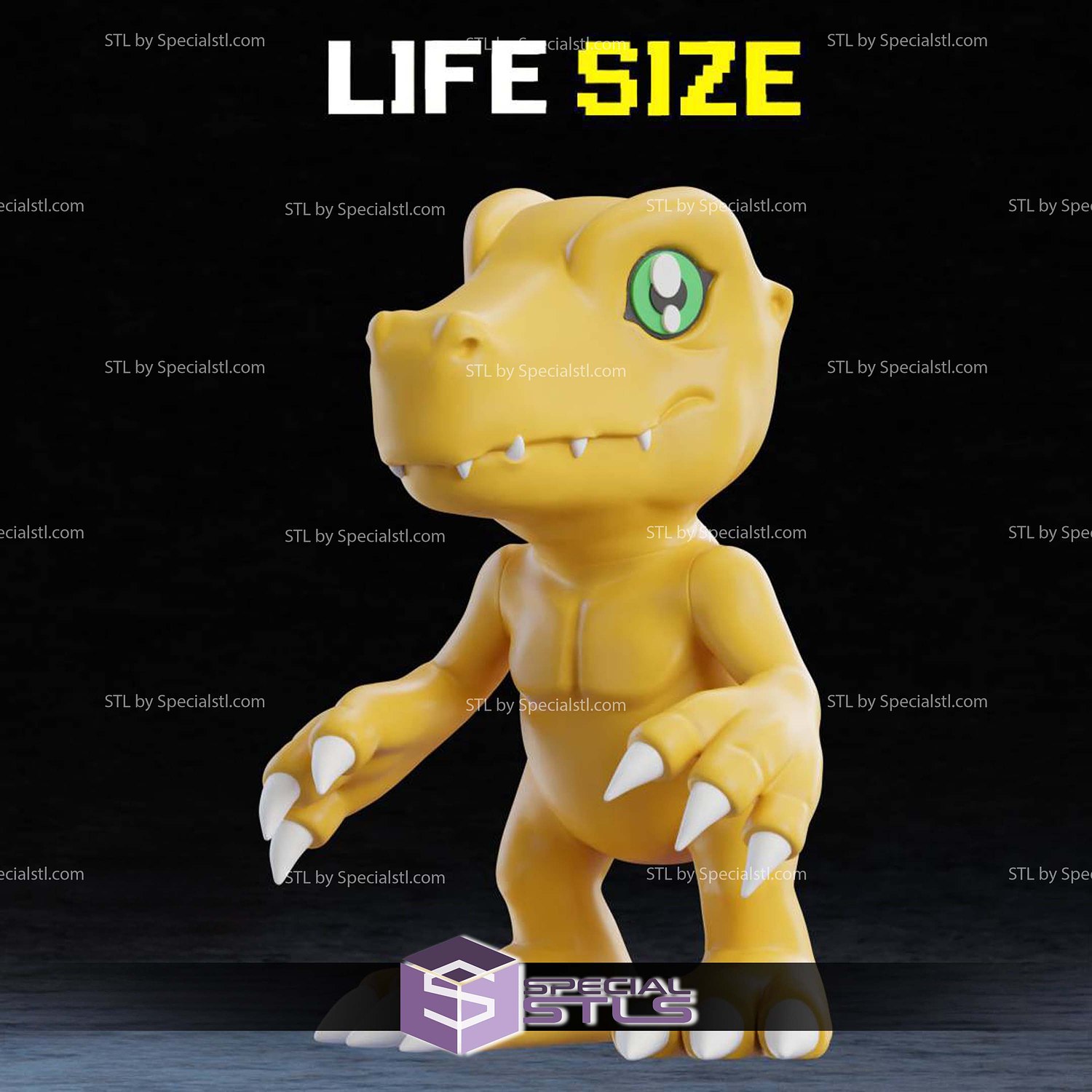 Life Size Agumon Digimon STL Files 3D Model — view 2