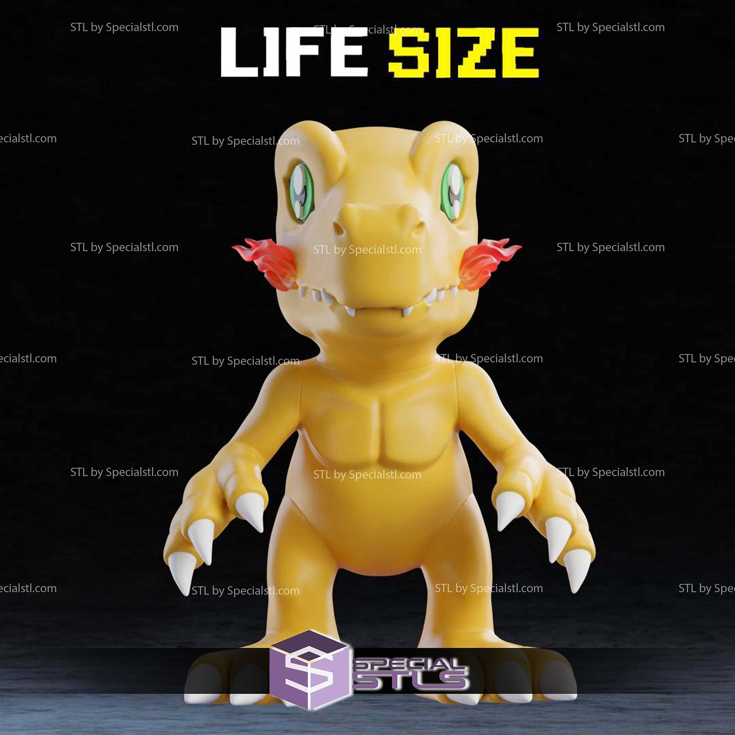 Life Size Agumon Digimon STL Files 3D Model — view 4