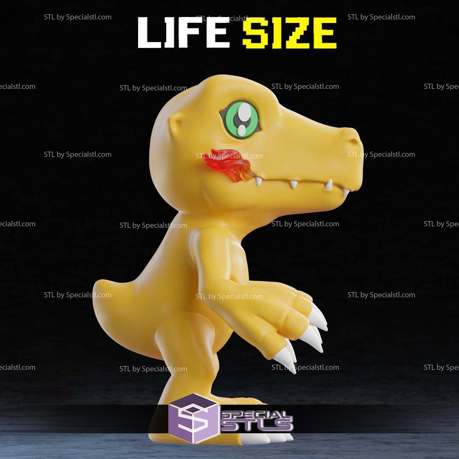 Life Size Agumon Digimon STL Files 3D Model — view 6