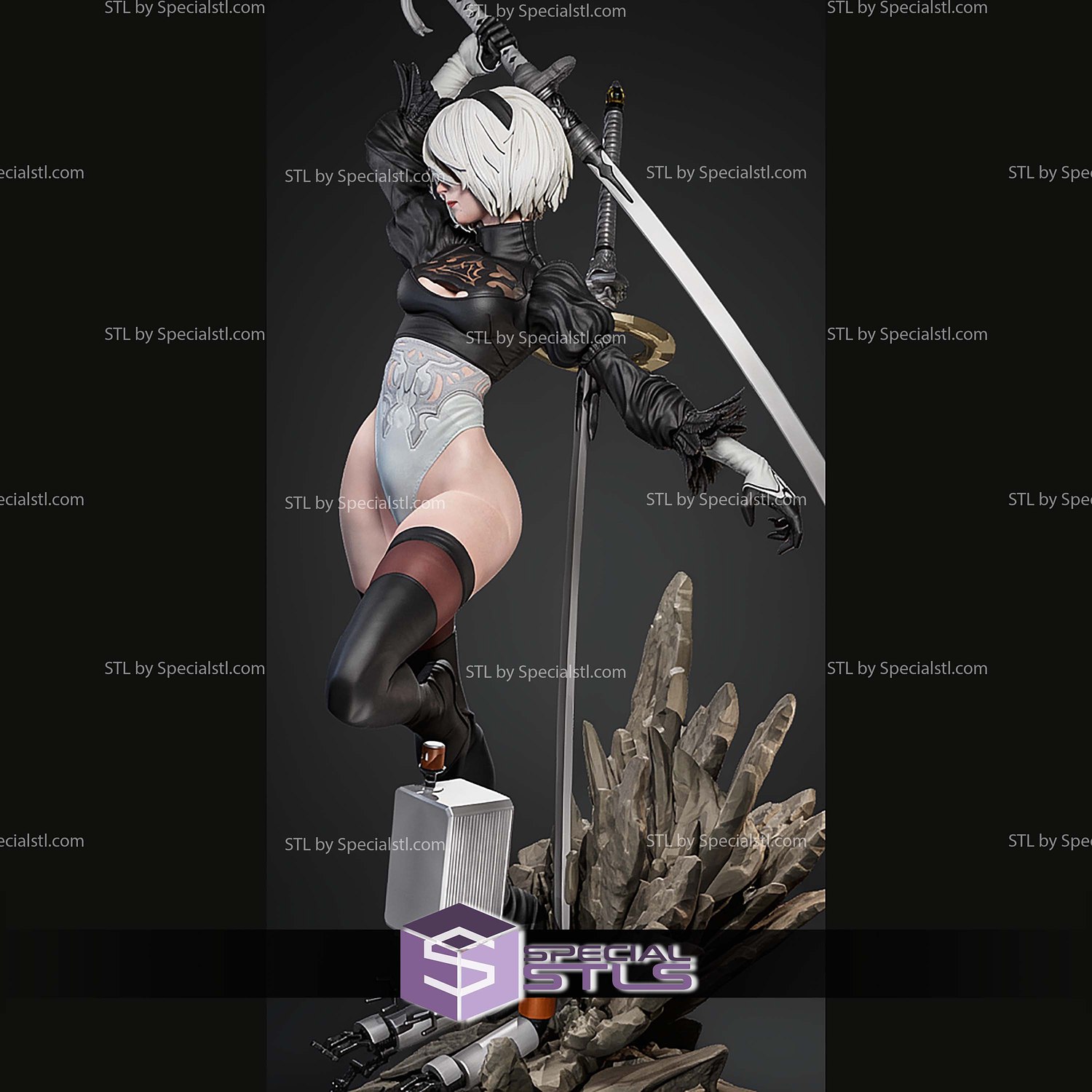 2B Various Version P2 H300mm STL Files 3D Model — view 6
