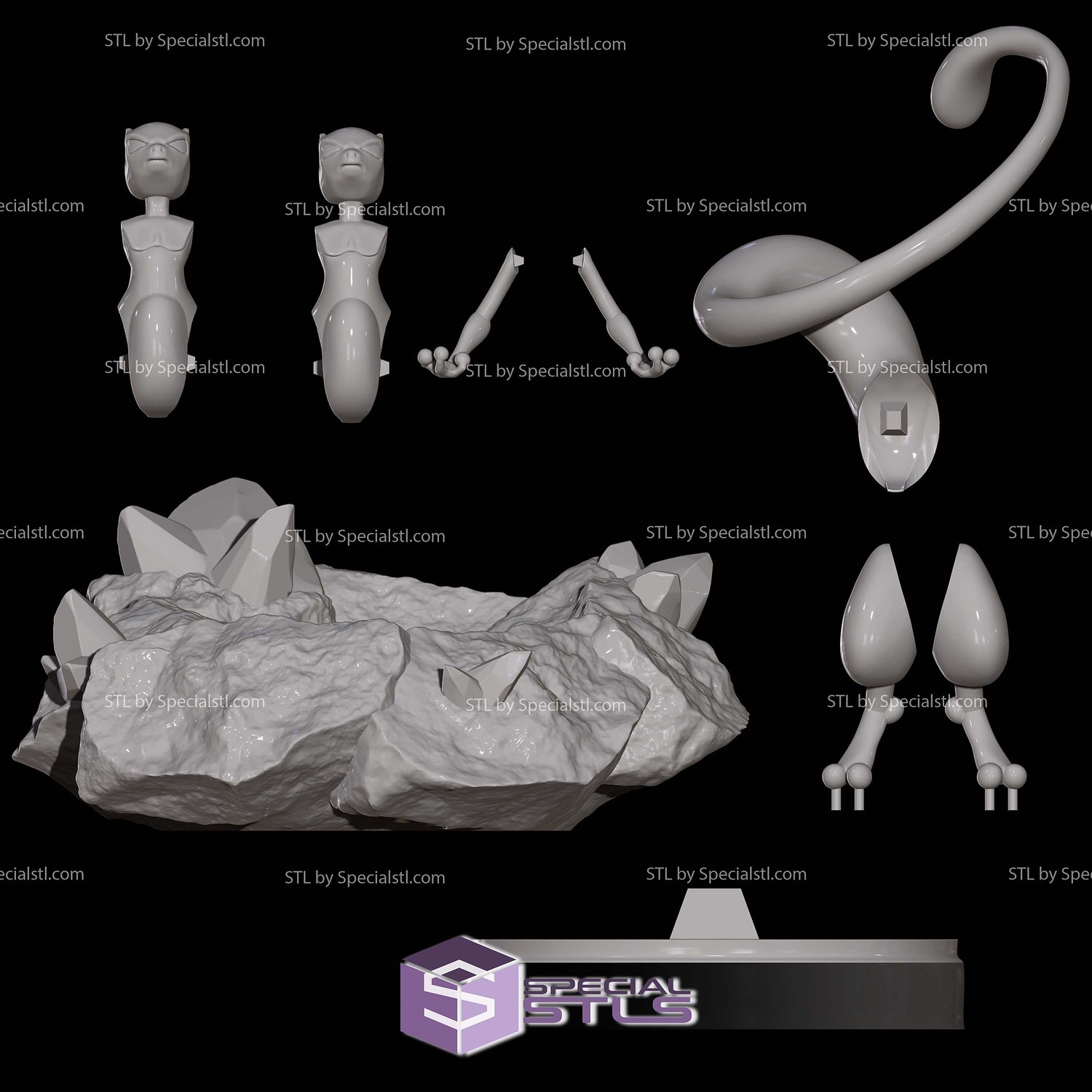 Super Basic Pokemon STL - Mewtwo Celestial Cave 3D Model — view 2