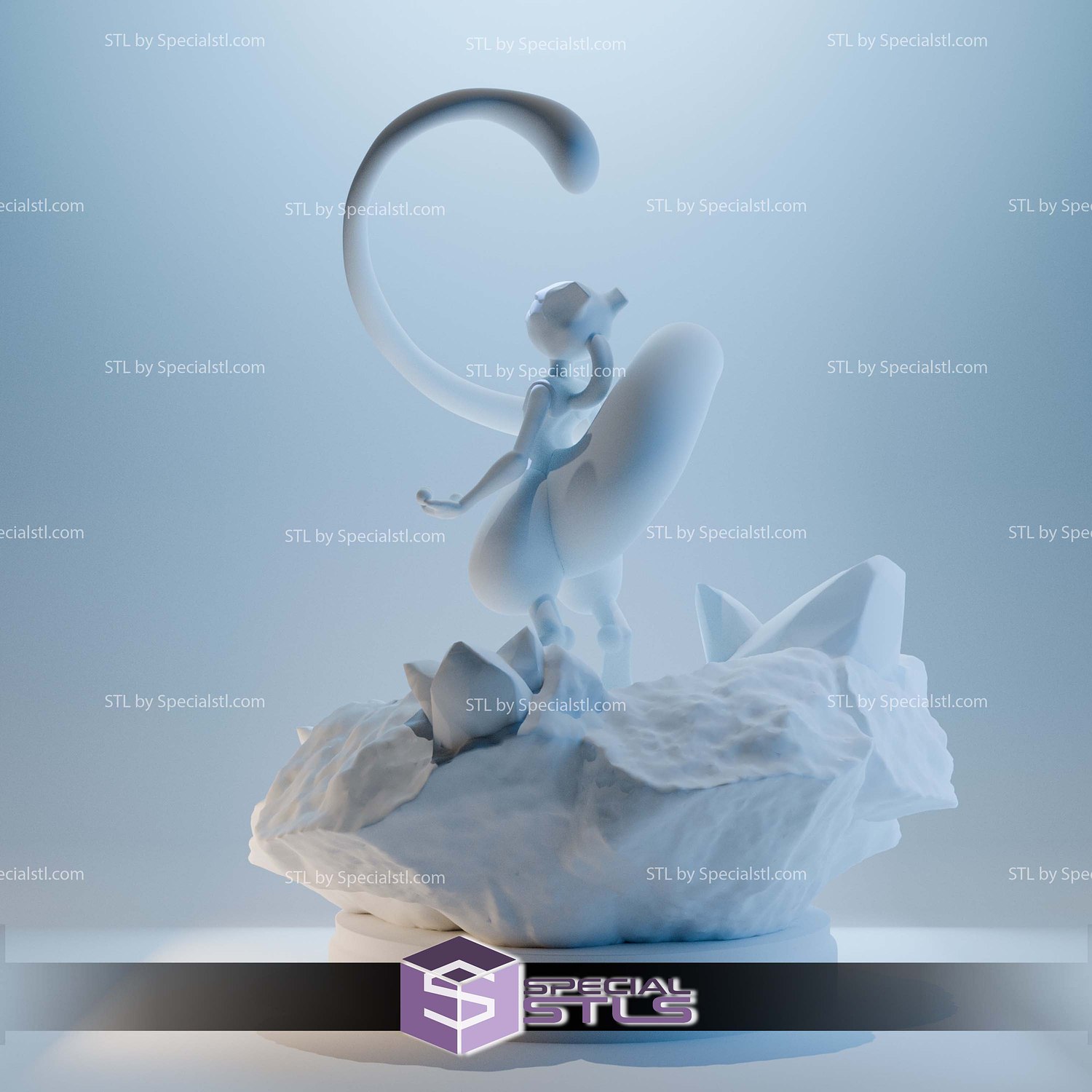 Super Basic Pokemon STL - Mewtwo Celestial Cave 3D Model — view 5