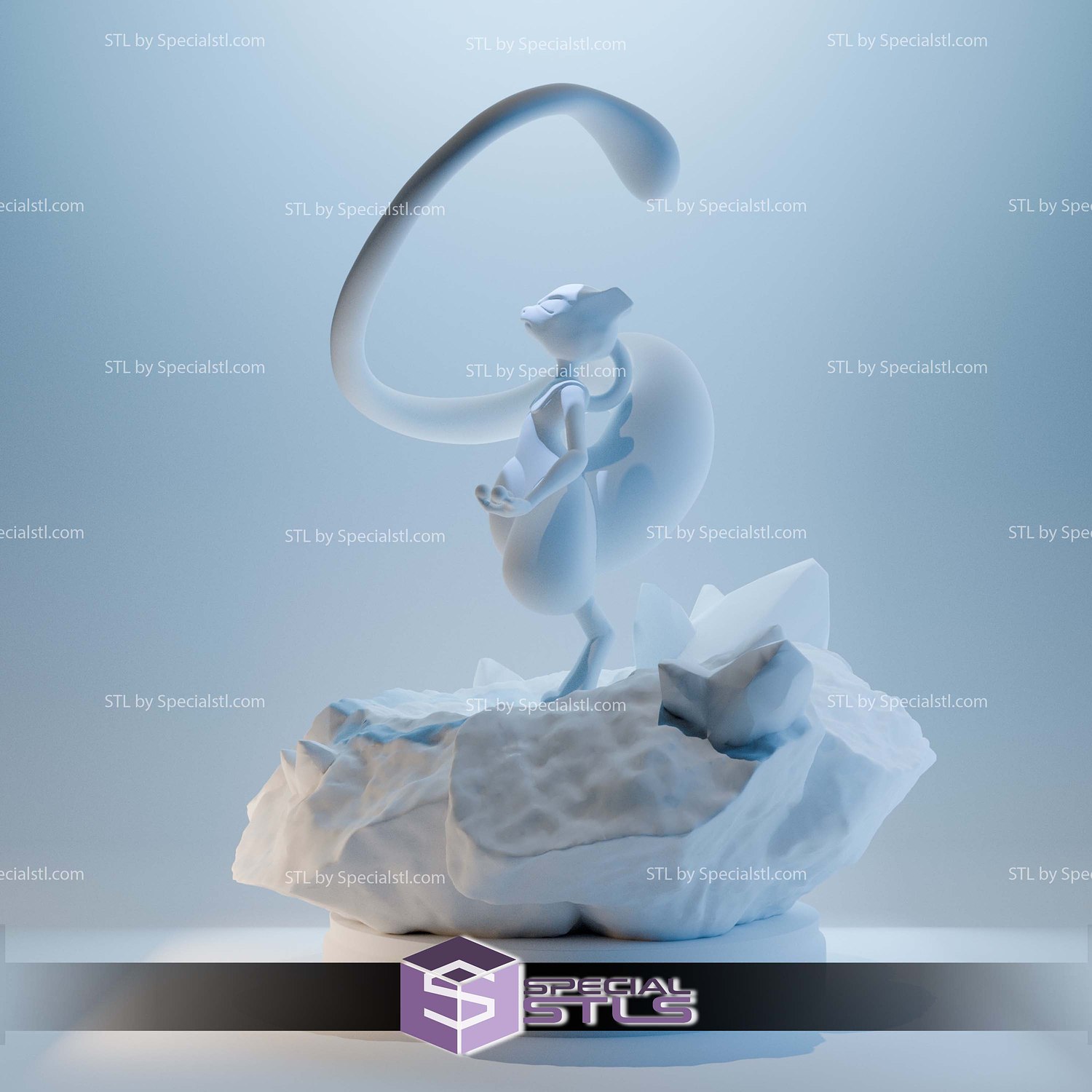 Super Basic Pokemon STL - Mewtwo Celestial Cave 3D Model — view 6