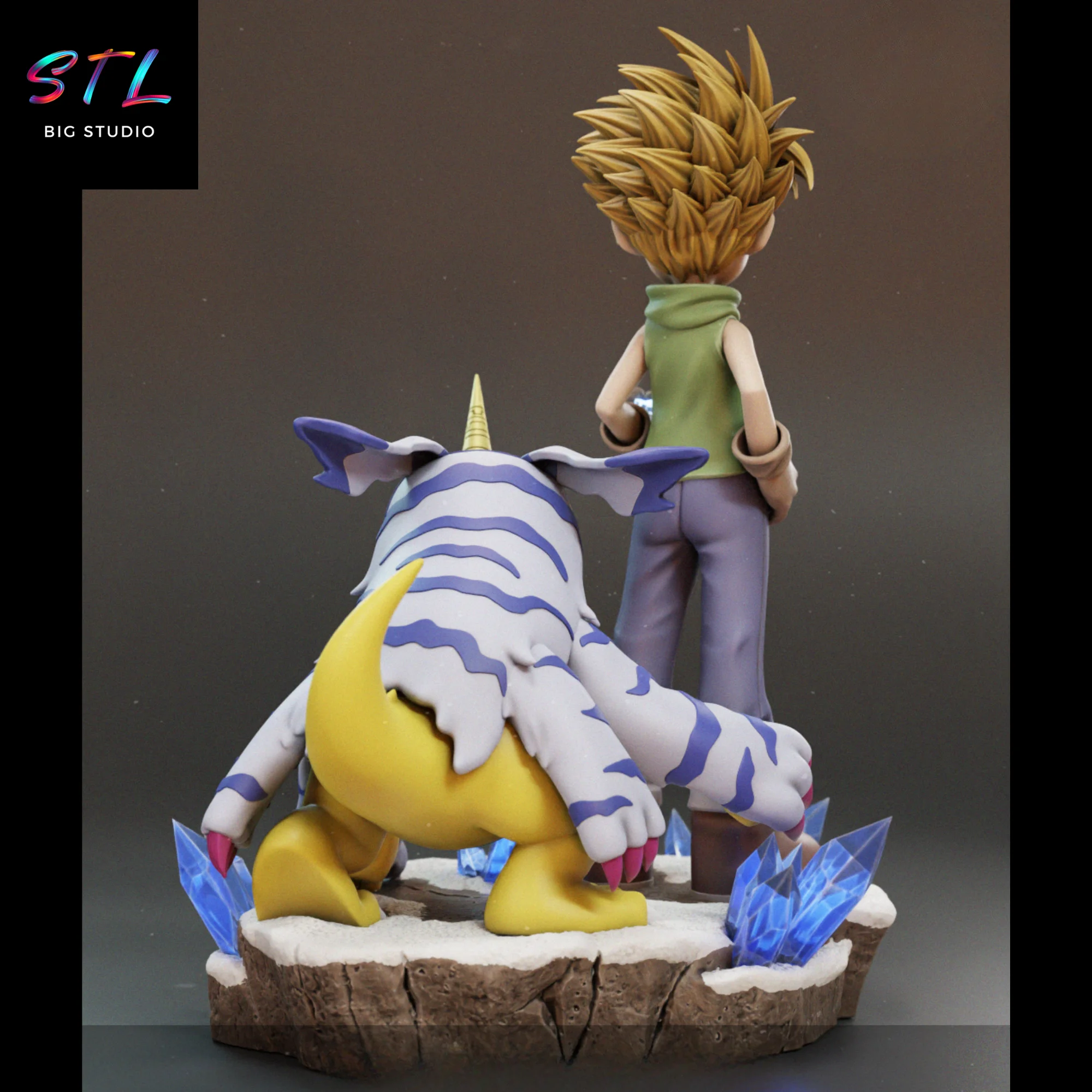 Matt Ishida and Gabumon STL | Digimon | 3D Printing Figure Model — view 3