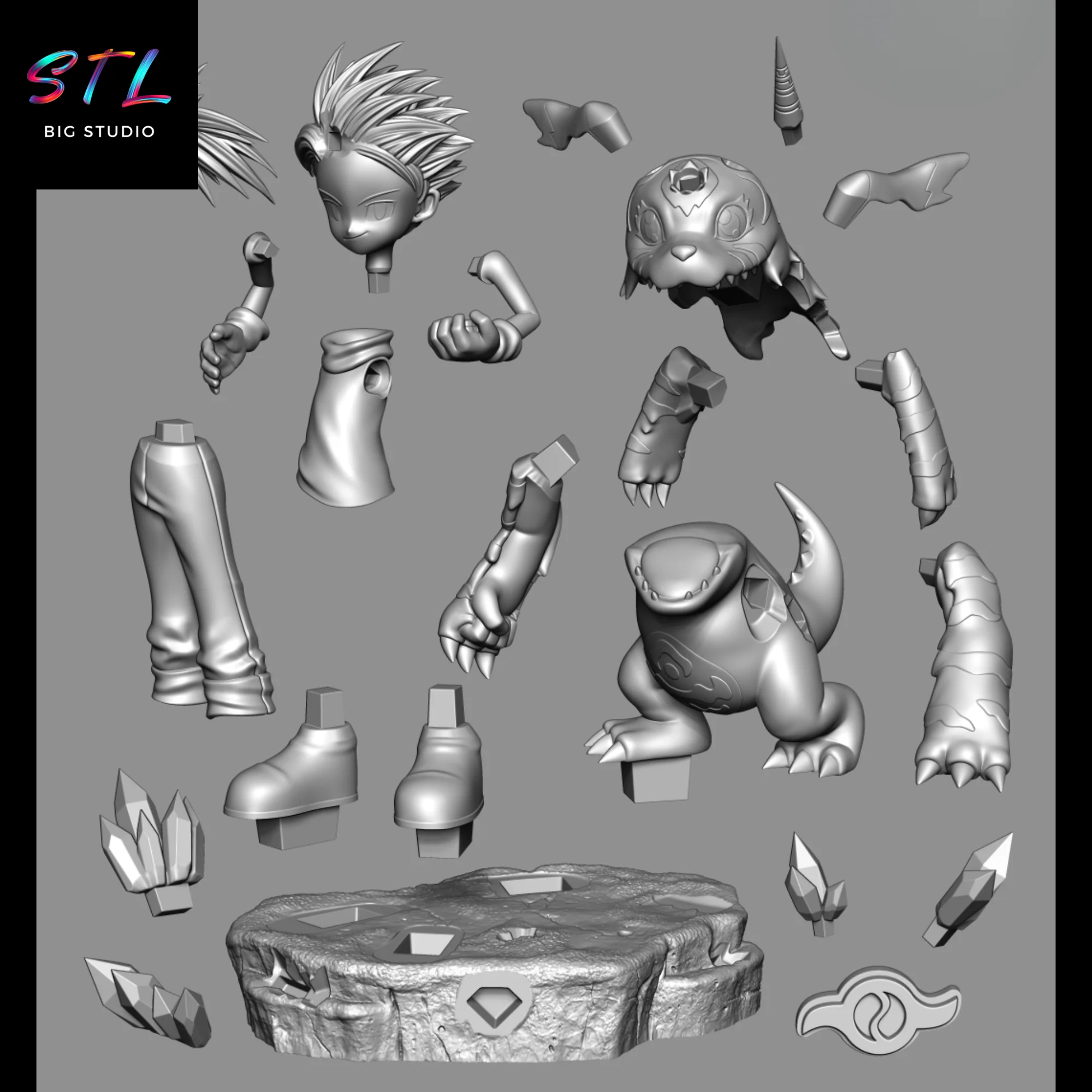 Matt Ishida and Gabumon STL | Digimon | 3D Printing Figure Model — view 7