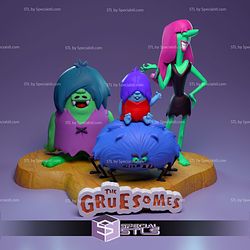 The Gruesomes The Flintstones Friends Sculptures 3D Printing STL Model