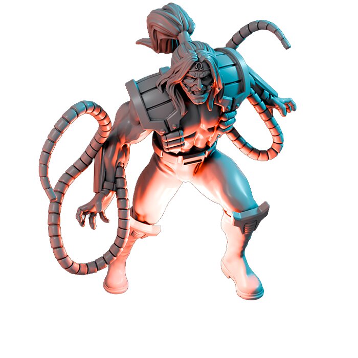 Carbonated Octopus III - Board Game Miniature STL 3D Model — view 3