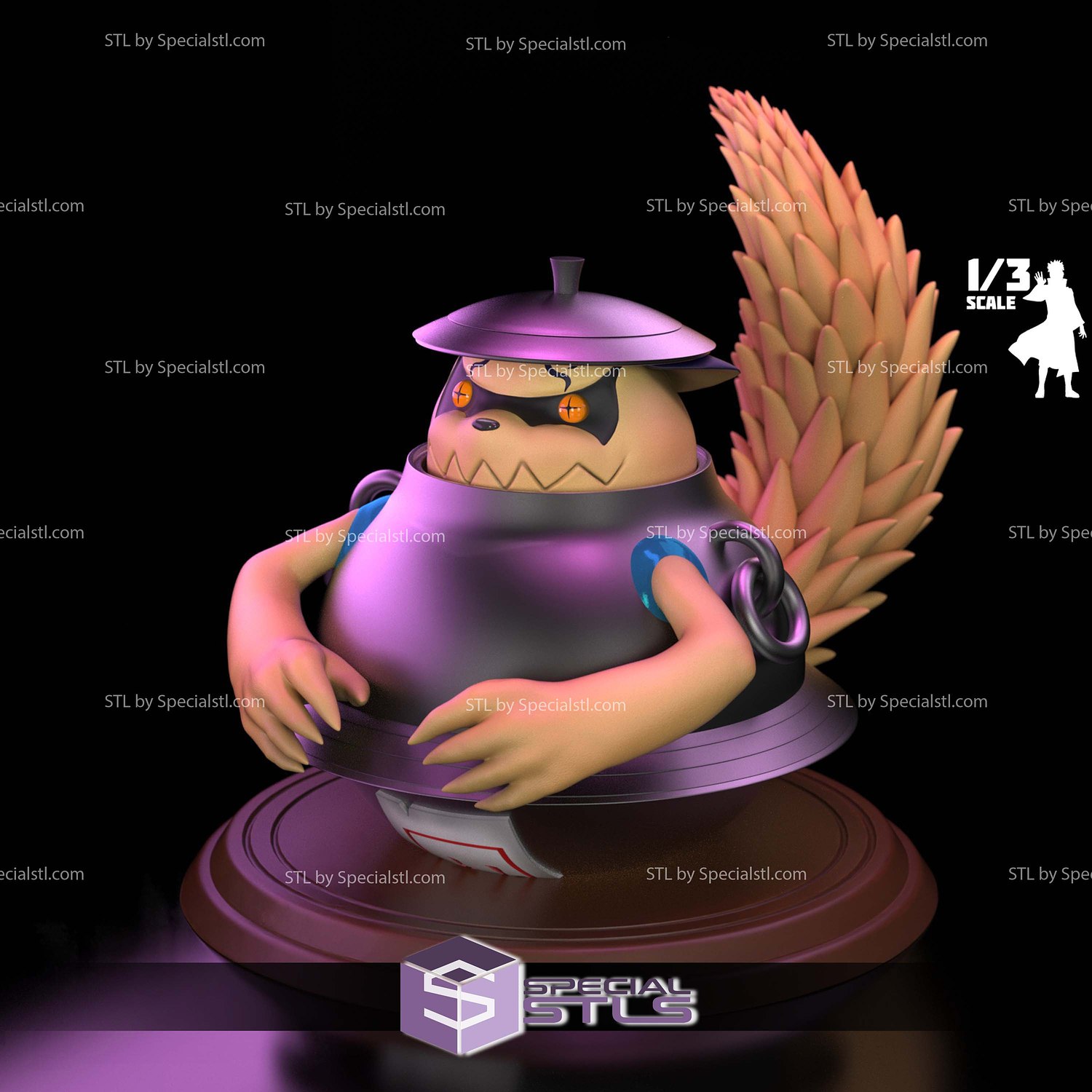 Teapot Shukaku Naruto 3D Printer Files STL Model — view 4