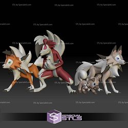 Pokemon STL Collection Rockruff Lycanroc 3D Model