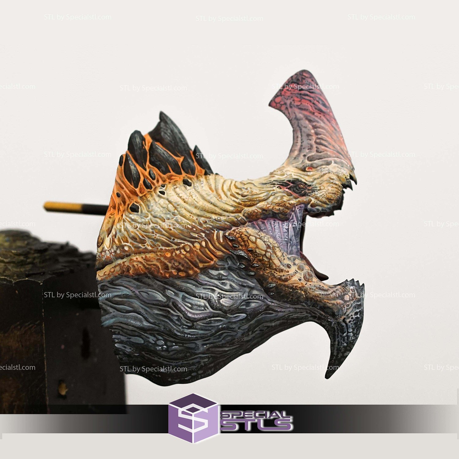 Tarkan the Behemoth Bust STL Files 3D Model — view 2