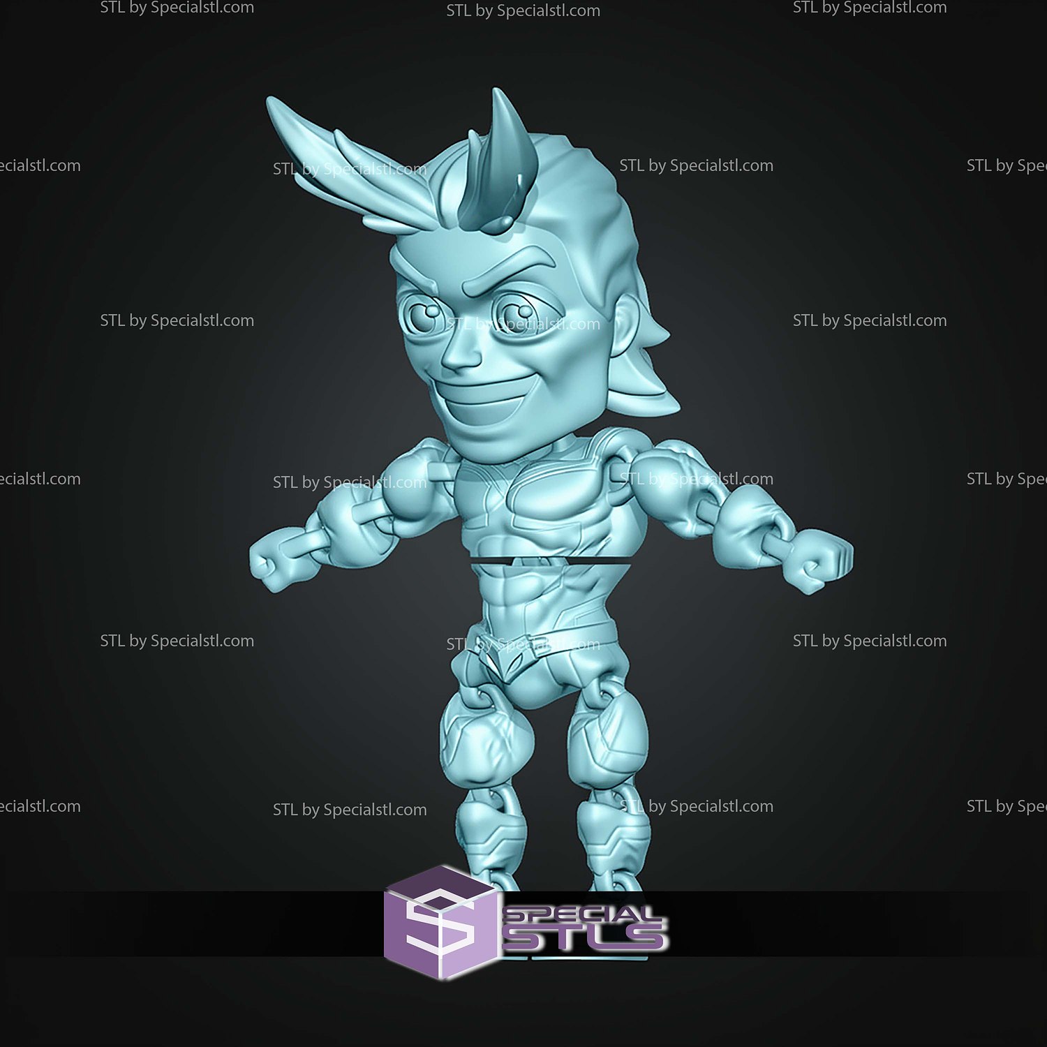 Super Basic STL All Might MultiColor Digital STL Files 3D Model — view 2