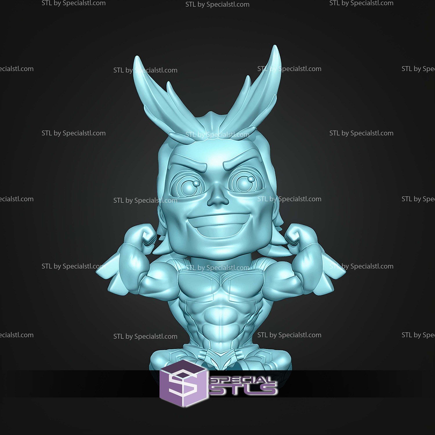 Super Basic STL All Might MultiColor Digital STL Files 3D Model — view 3