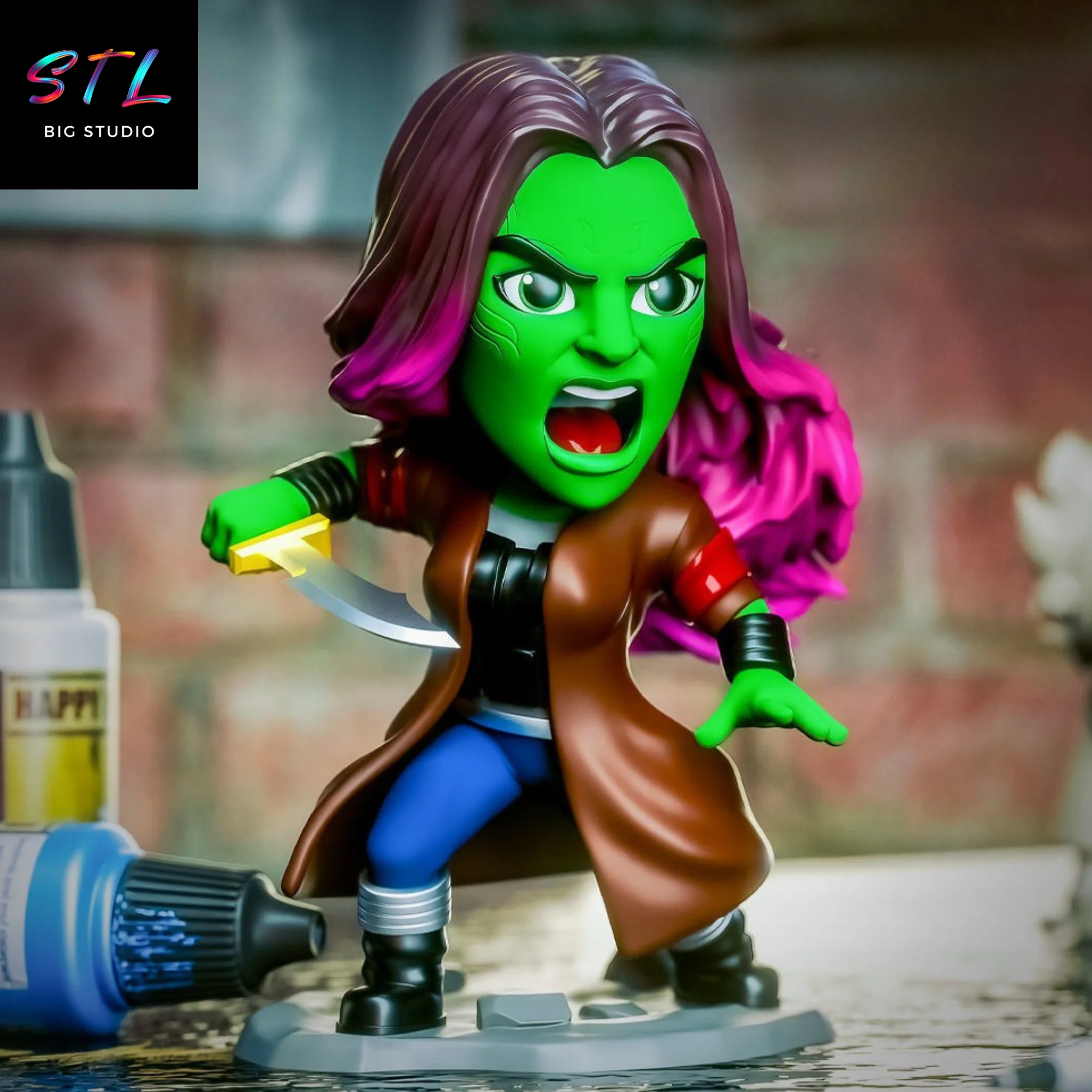 Gamora Chibi STL | Guardians of the Galaxy | 3D Printable Figure Model
