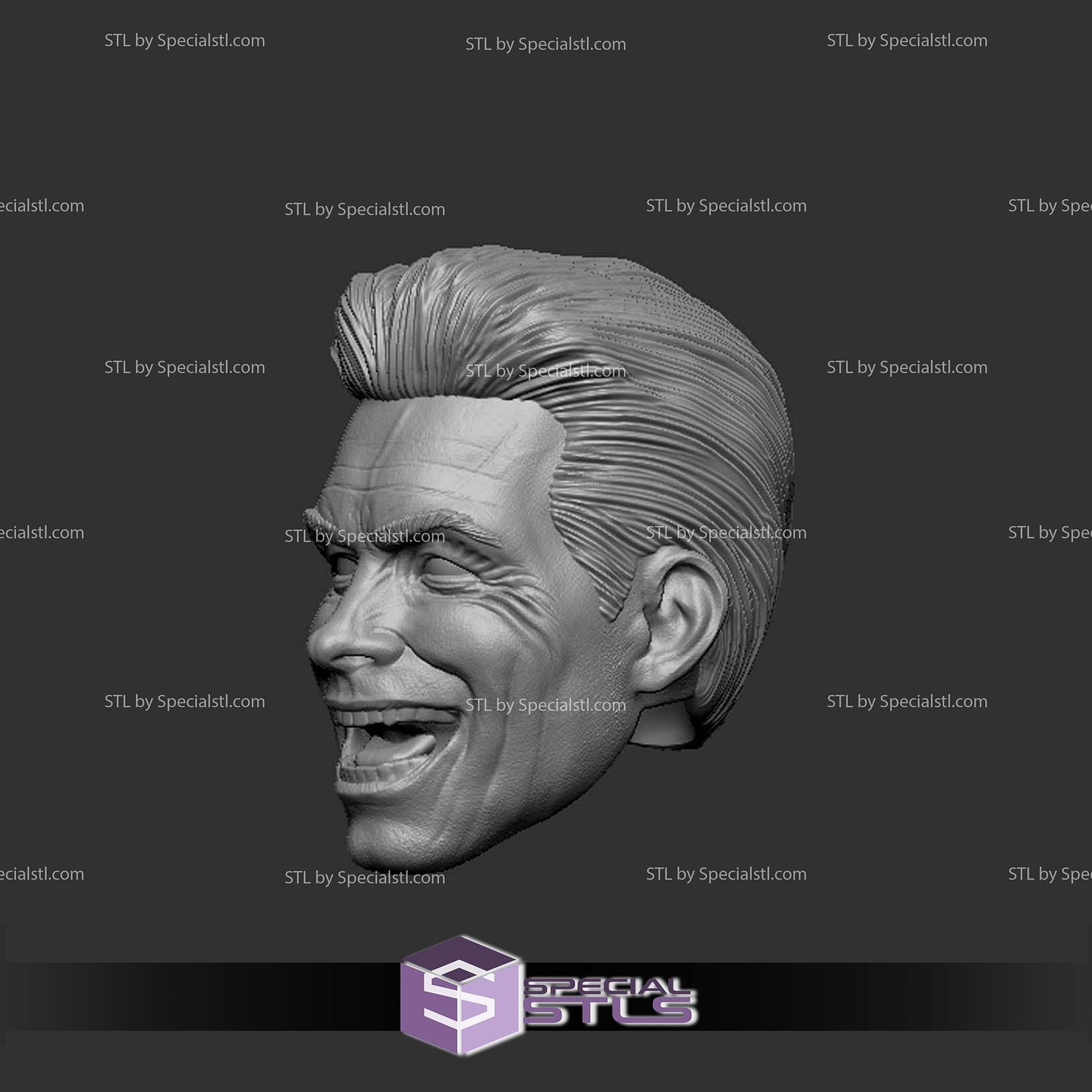 Custom Head STL Collection Homelander Laugh 3D Model — view 3