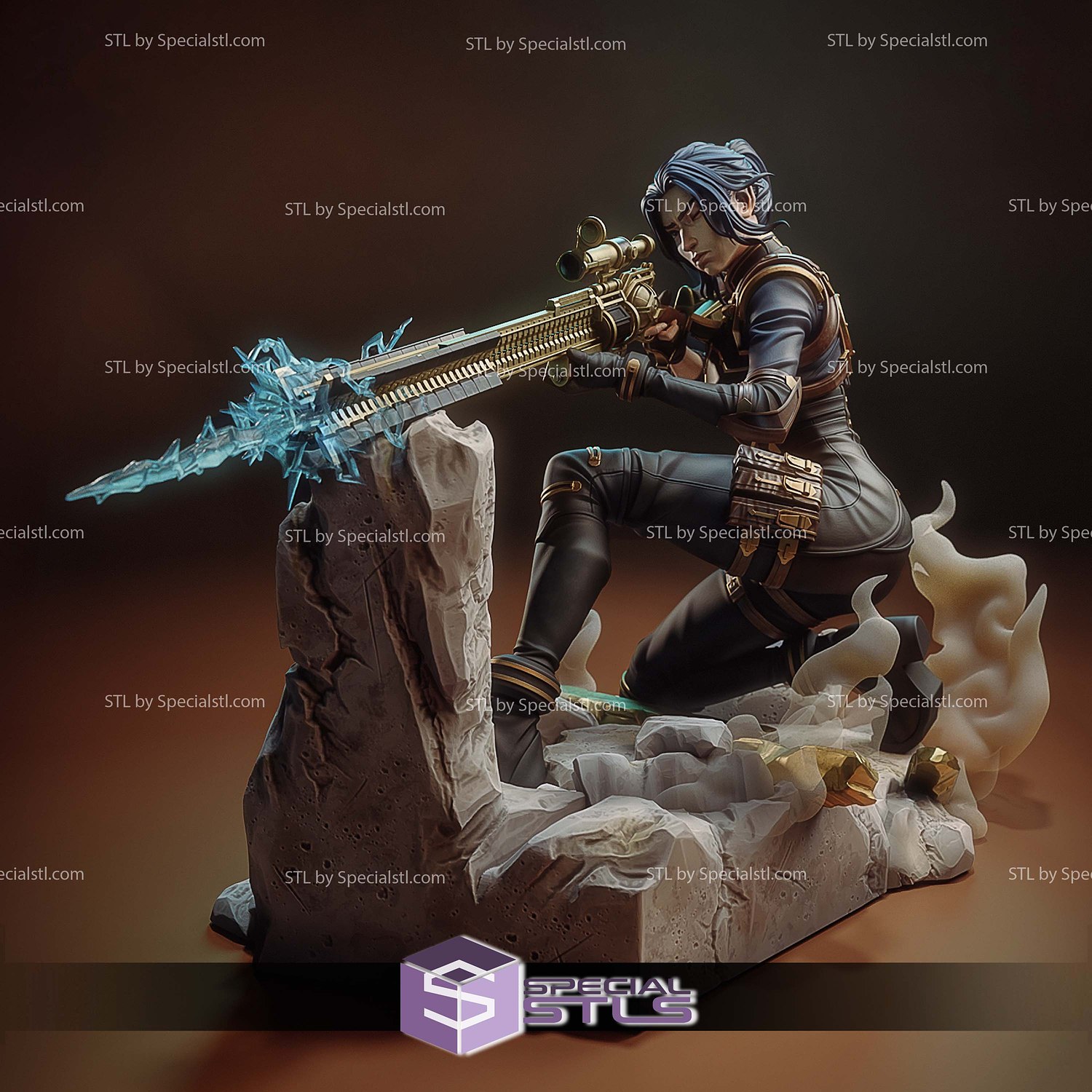 Caitlyn Kiramman Arcane 155mm 3D Printer Files STL Model — view 3