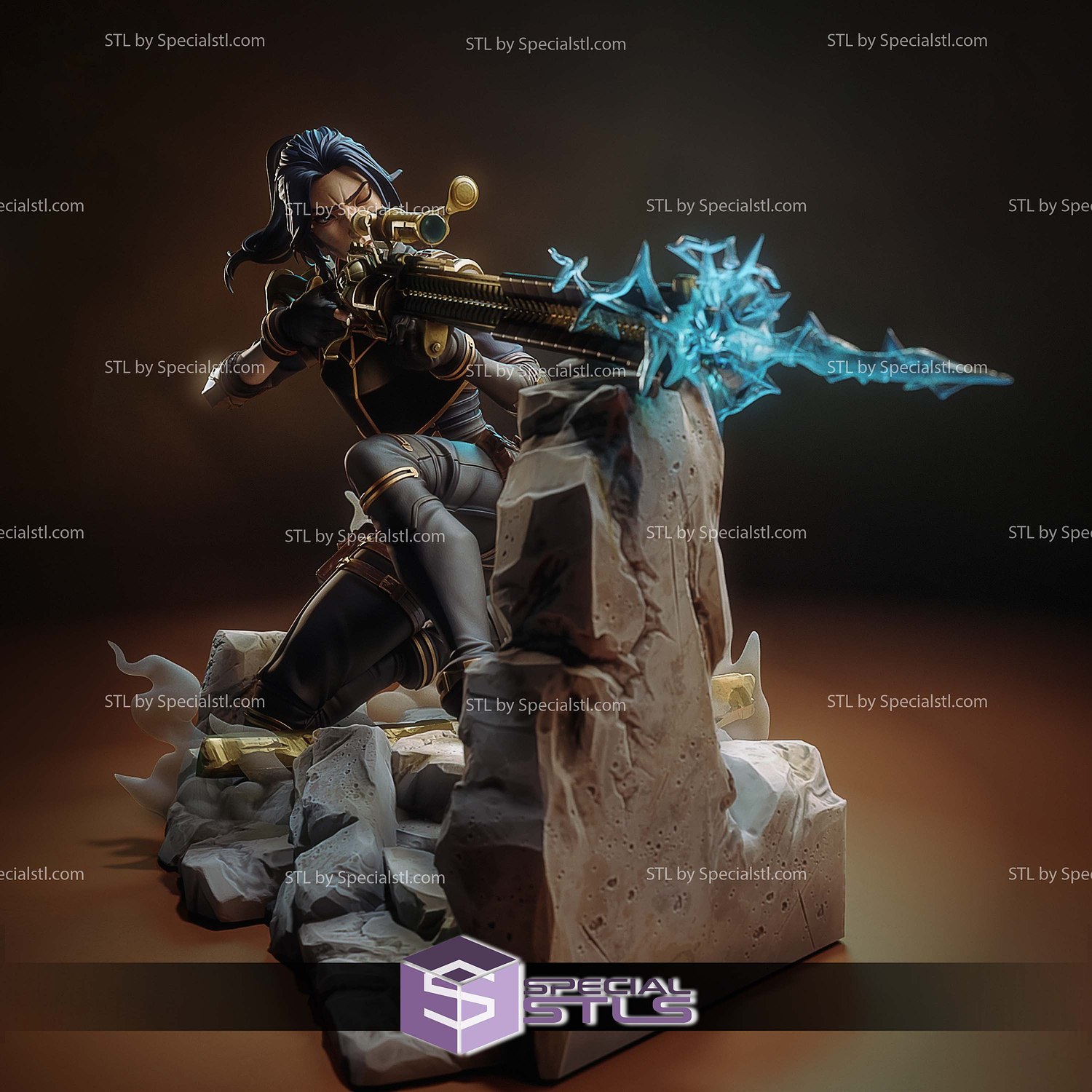 Caitlyn Kiramman Arcane 155mm 3D Printer Files STL Model — view 4