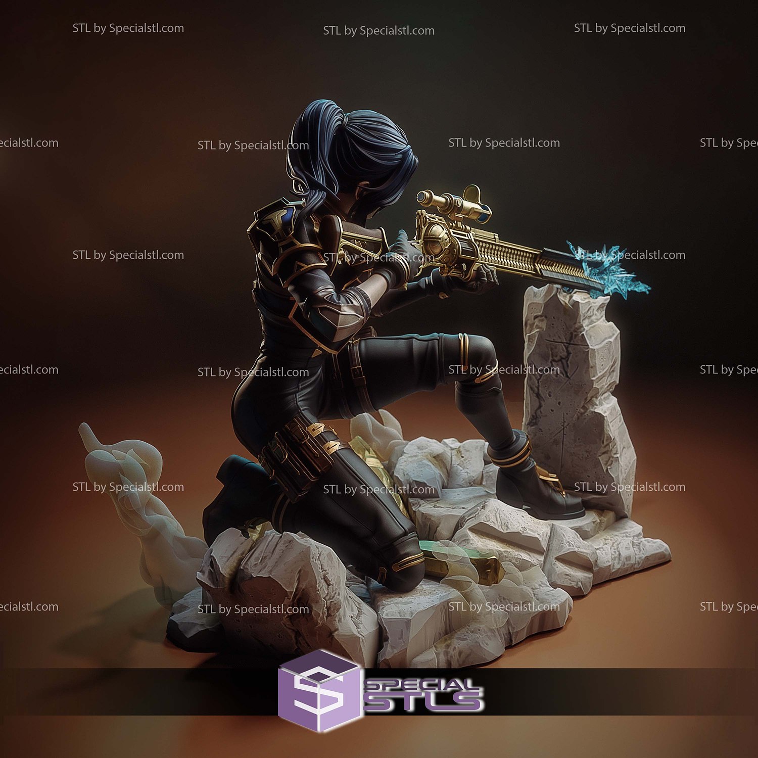 Caitlyn Kiramman Arcane 155mm 3D Printer Files STL Model — view 5
