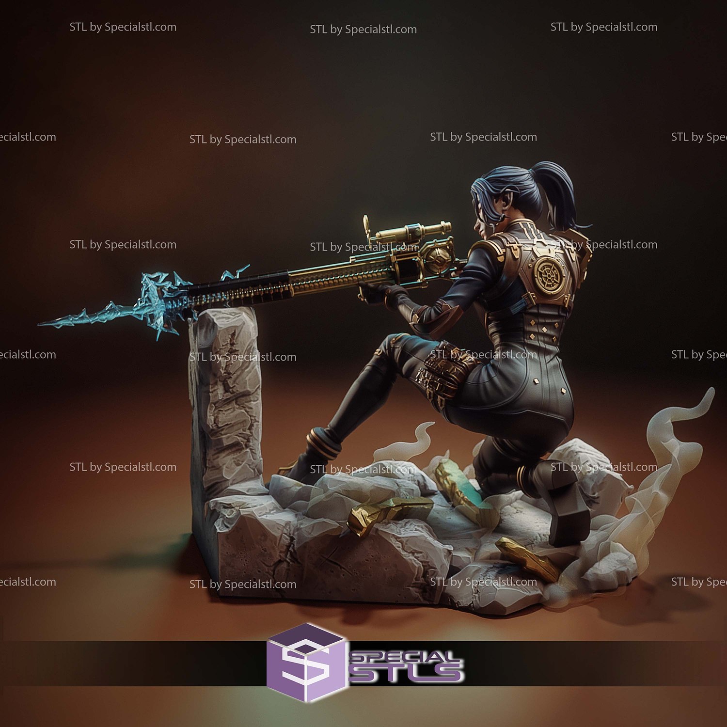 Caitlyn Kiramman Arcane 155mm 3D Printer Files STL Model — view 6